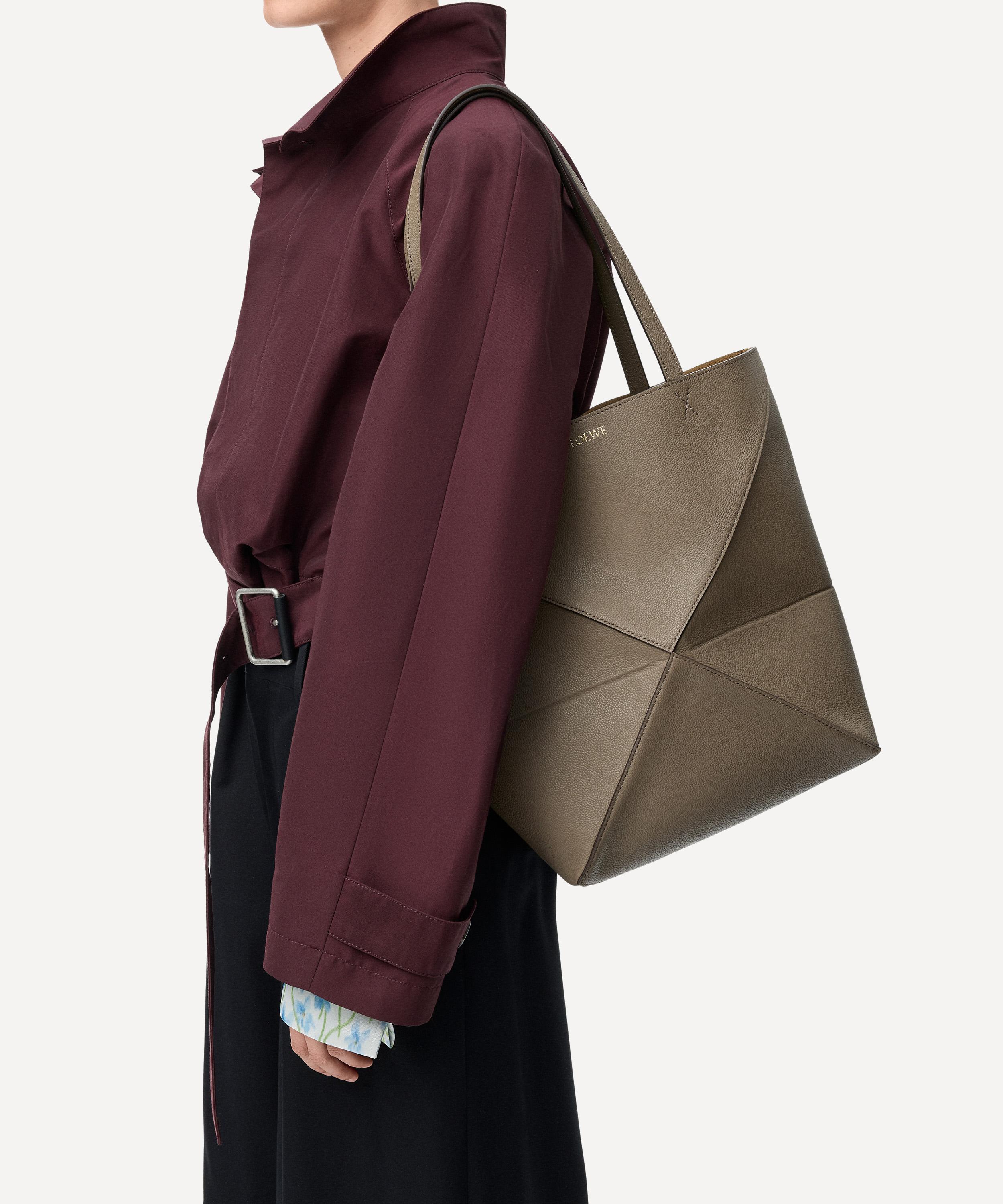 Loewe - Puzzle Fold Taupe Leather Tote Bag image number 6