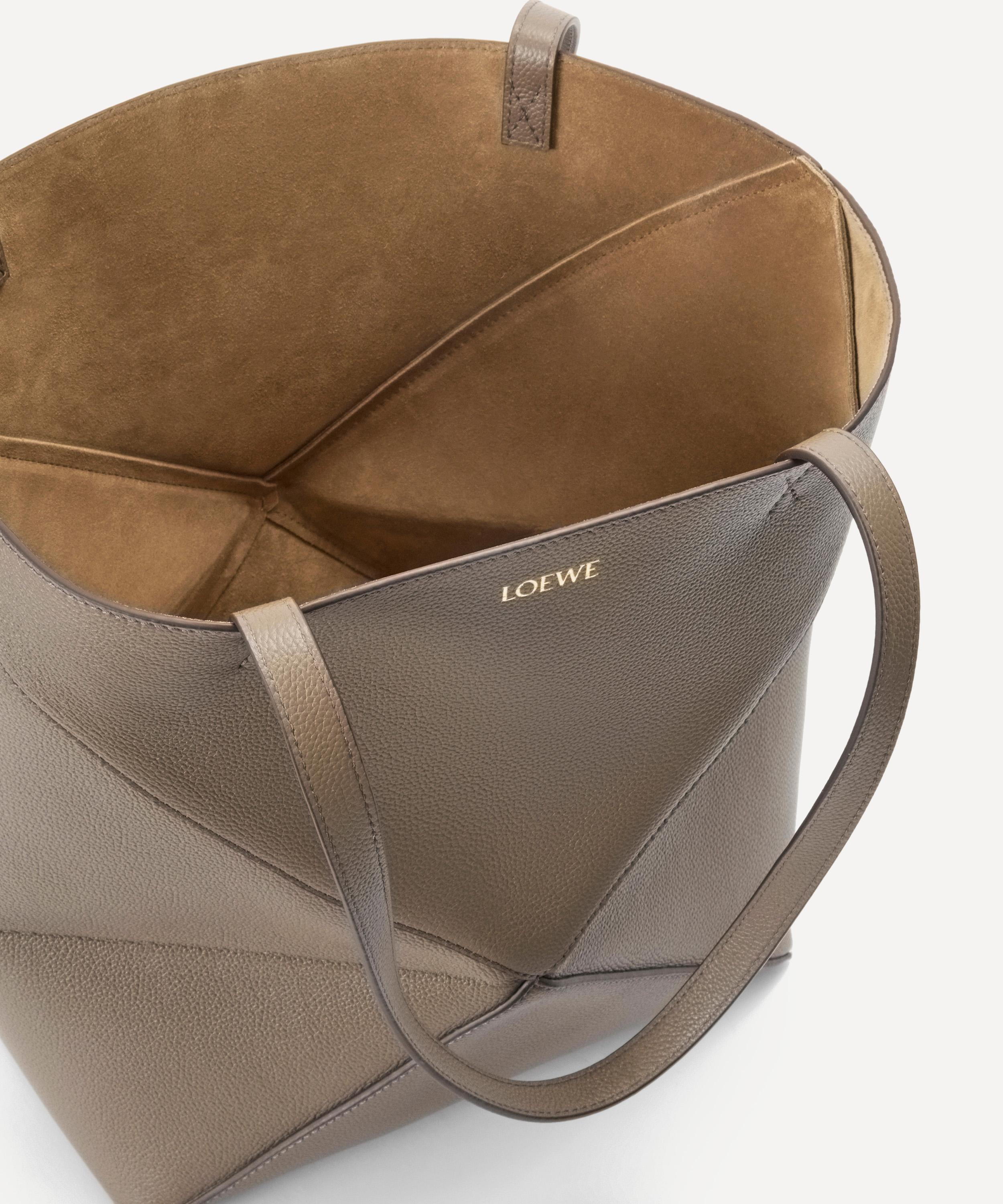 Loewe - Puzzle Fold Taupe Leather Tote Bag image number 7