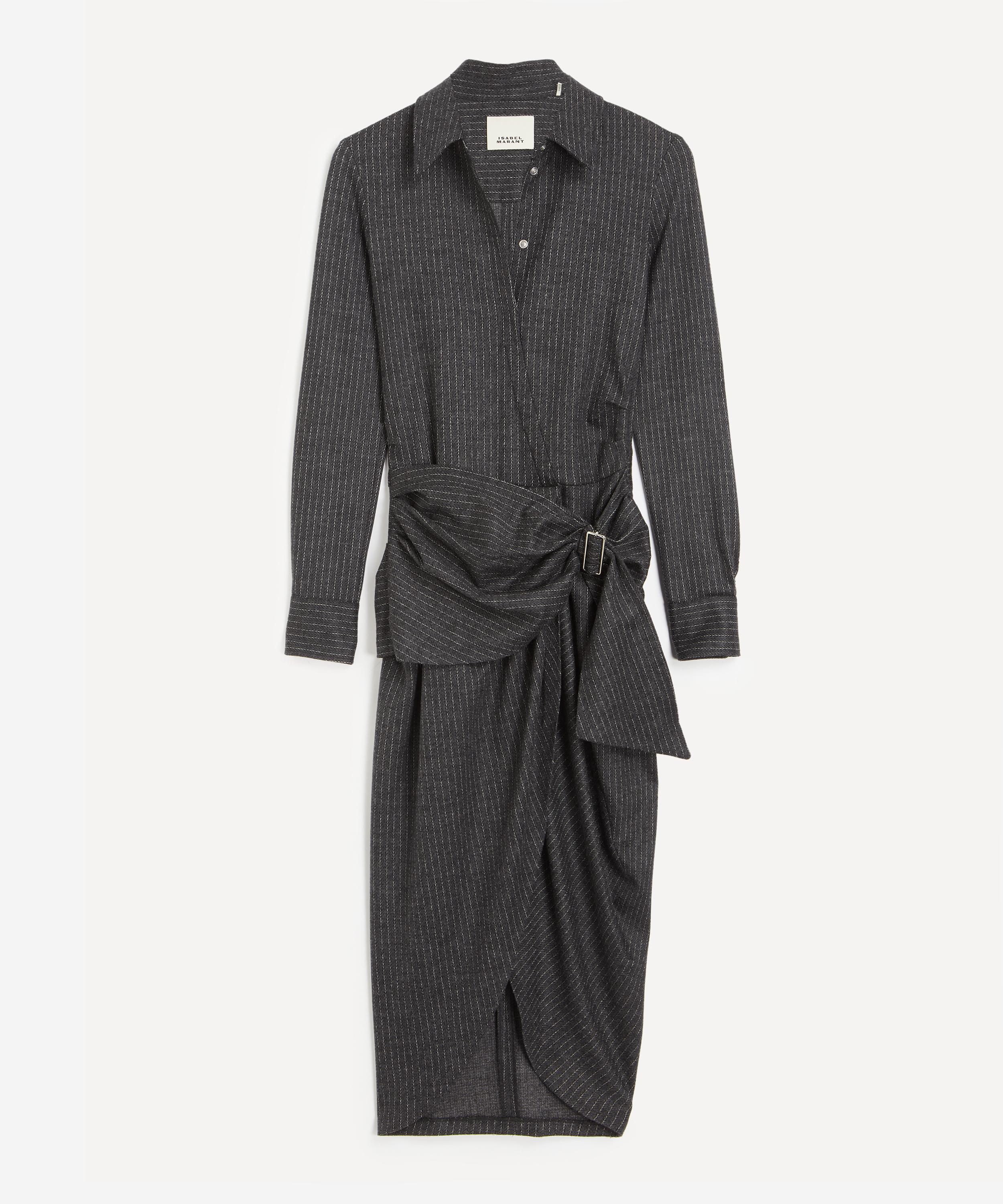 Isabel Marant - Rosalie Draped Pinstripe Midi Dress image number 0