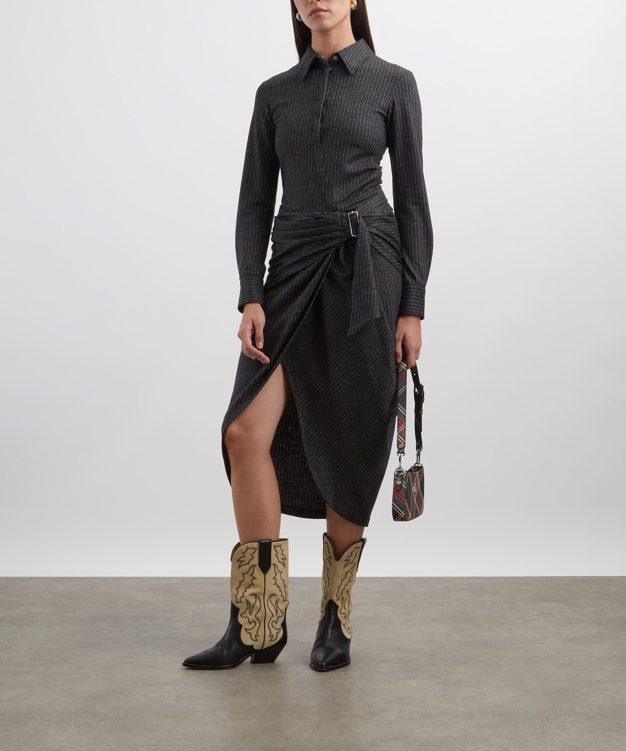 Isabel Marant - Rosalie Draped Pinstripe Midi Dress image number 1