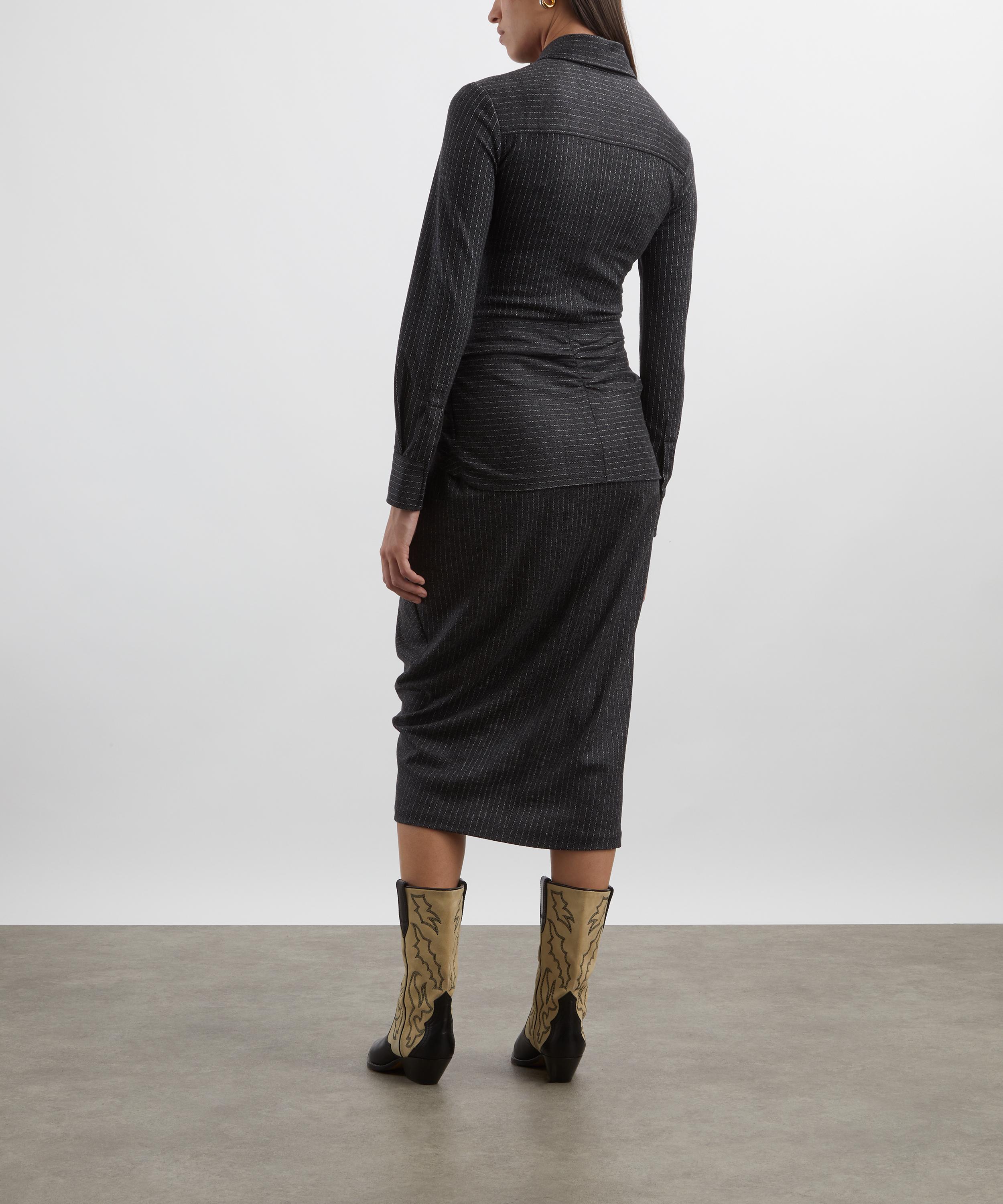 Isabel Marant - Rosalie Draped Pinstripe Midi Dress image number 3