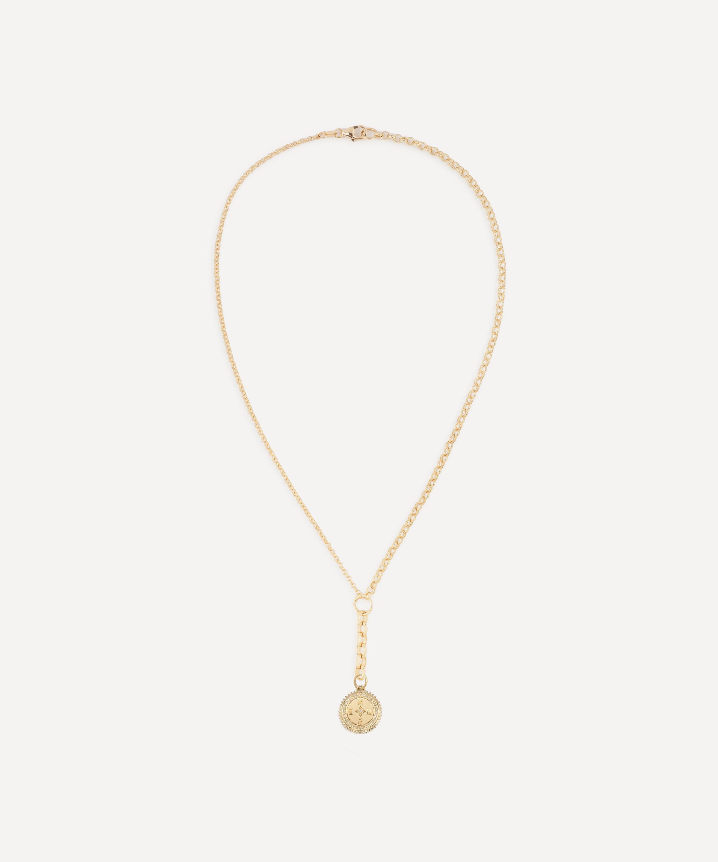 FoundRae - 18ct Gold Internal Compass Small Mixed Belcher Extension Chain Necklace image number 0