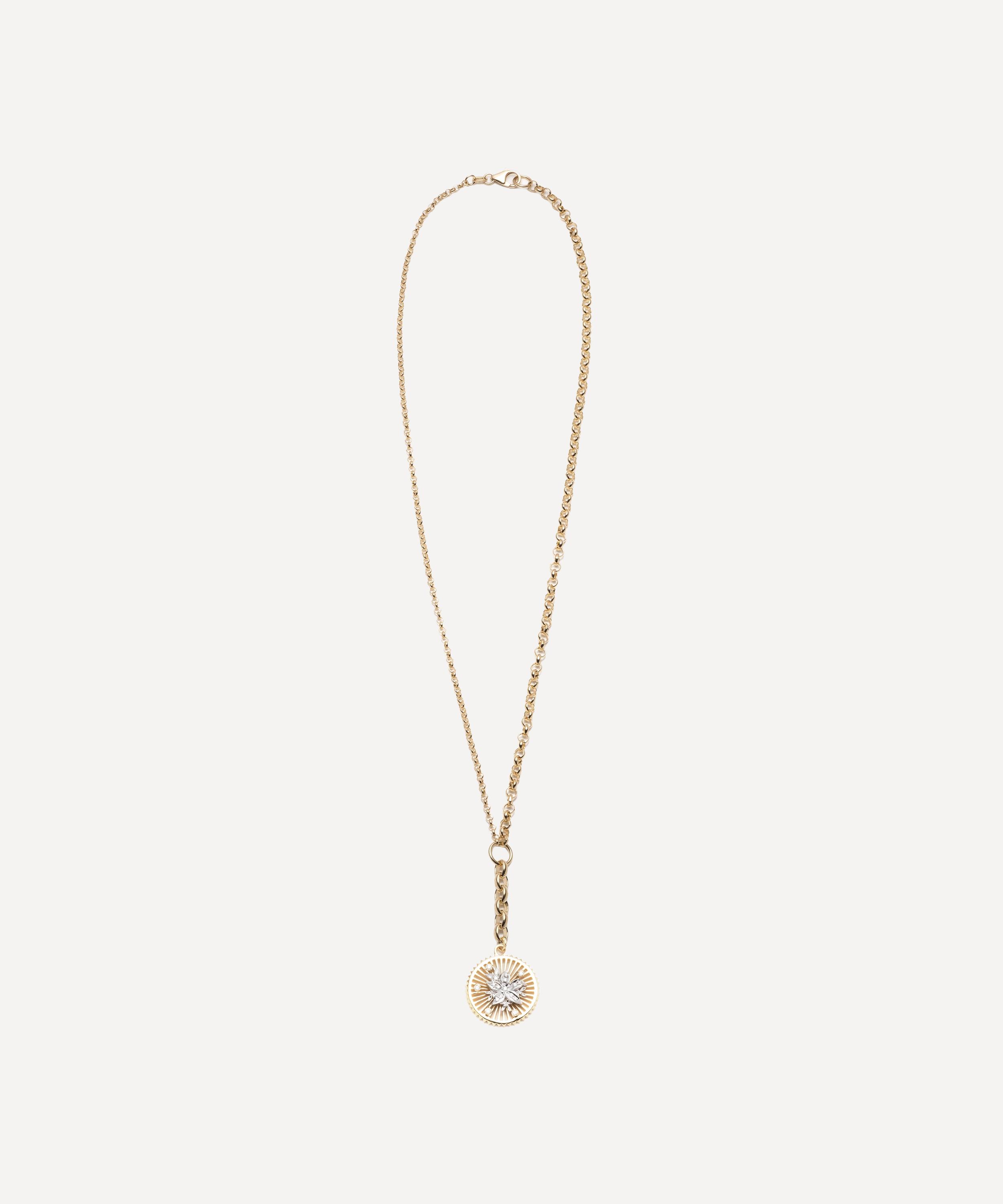 FoundRae - 18ct Gold Resilience Medium Mixed Belcher Extension Chain Pendant Necklace image number 0