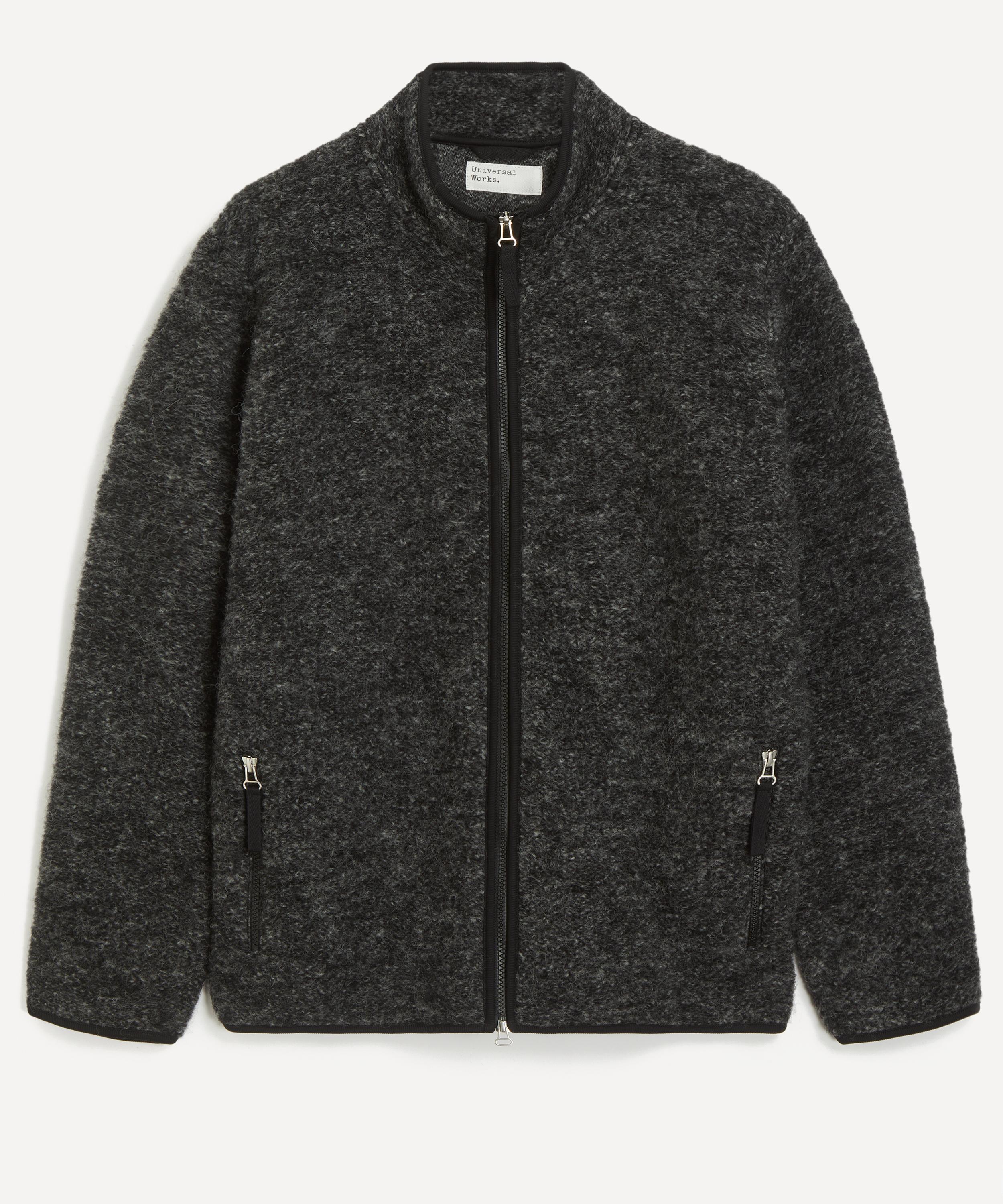 Universal Works - Black Wool Fleece Cardigan