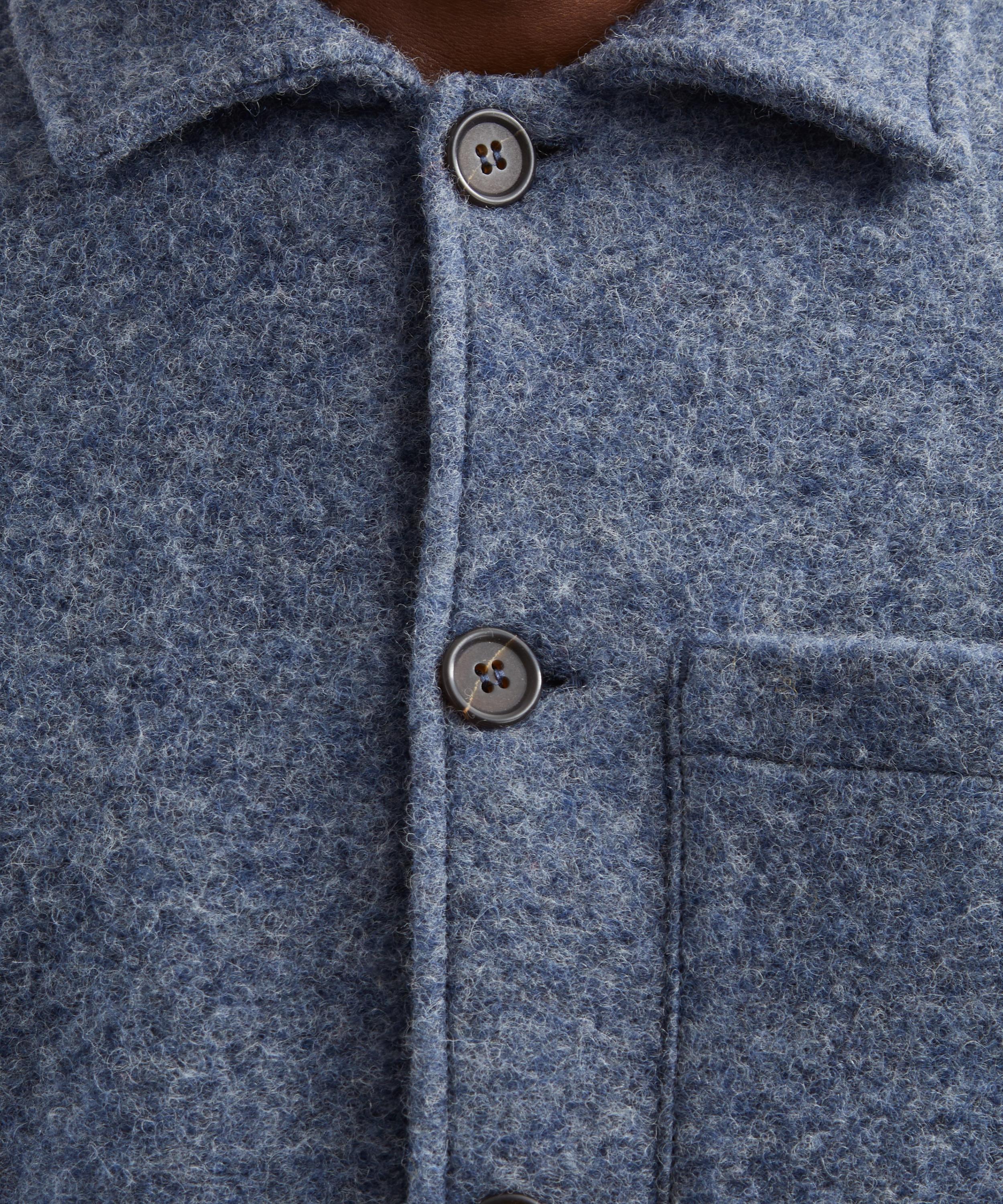 Universal Works - Slate Blue Wool Fleece Cardigan image number 4