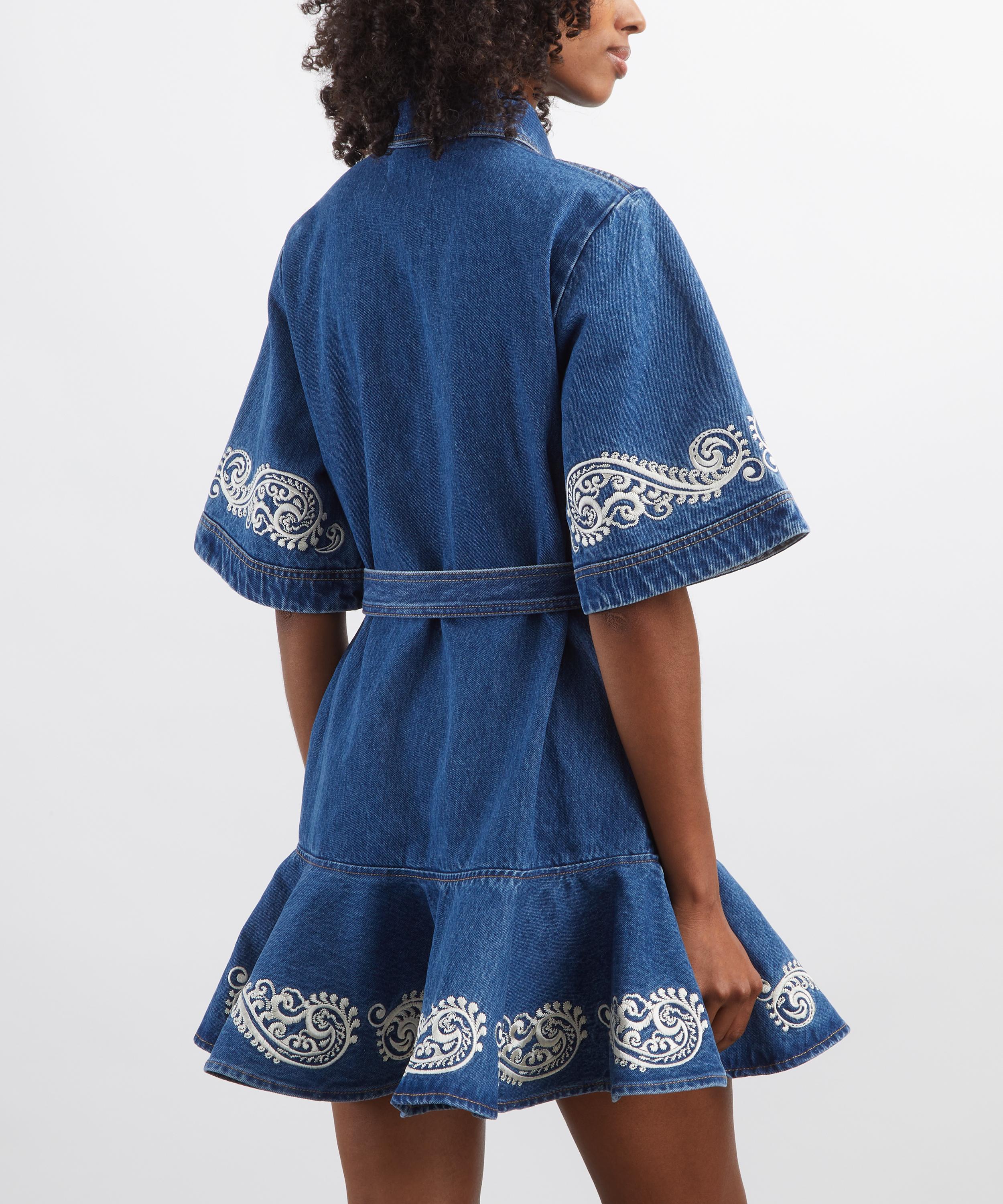 ALÉMAIS - Jacones Embroidered Denim Mini Dress image number 3