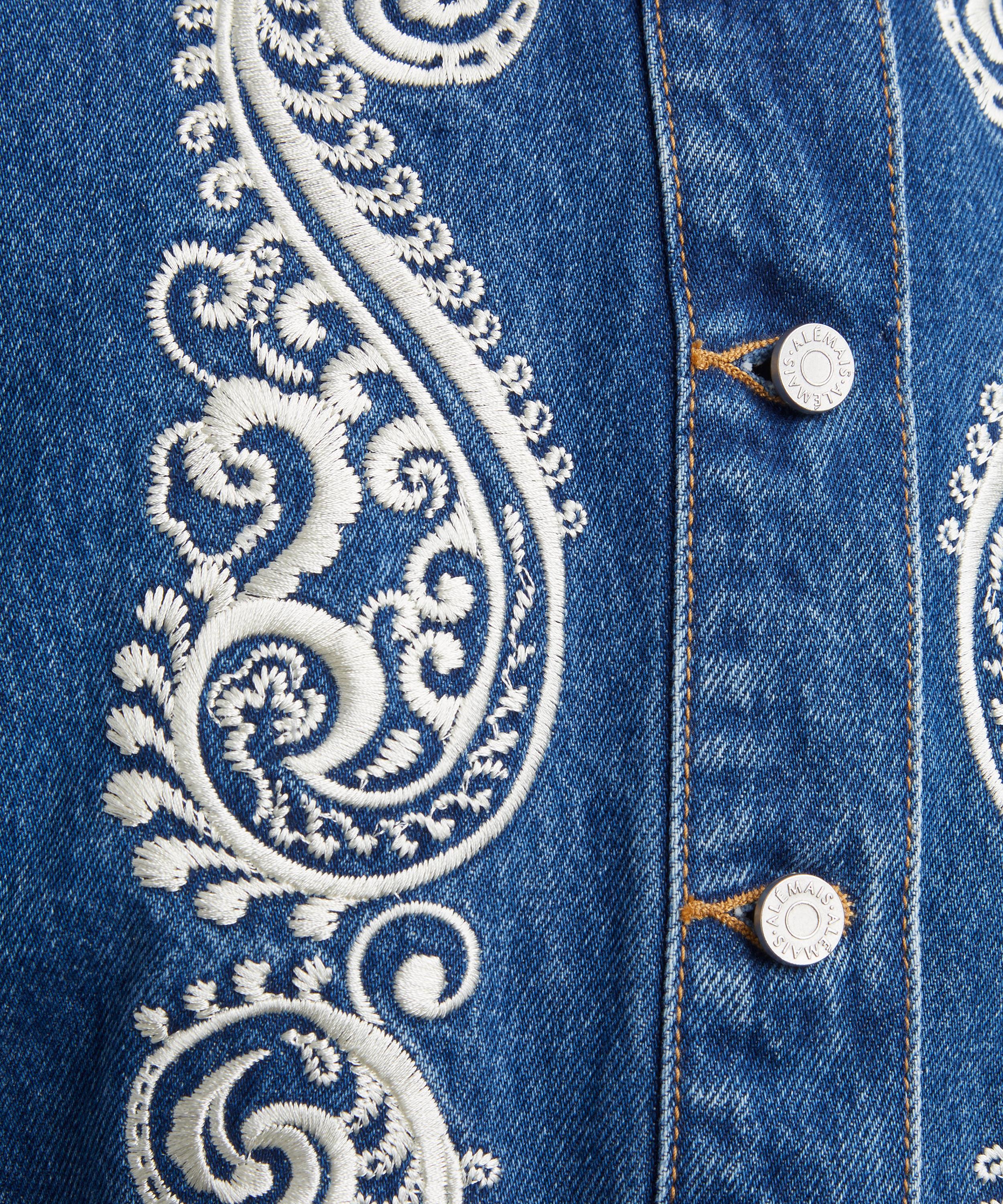 ALÉMAIS - Jacones Embroidered Denim Mini Dress image number 4