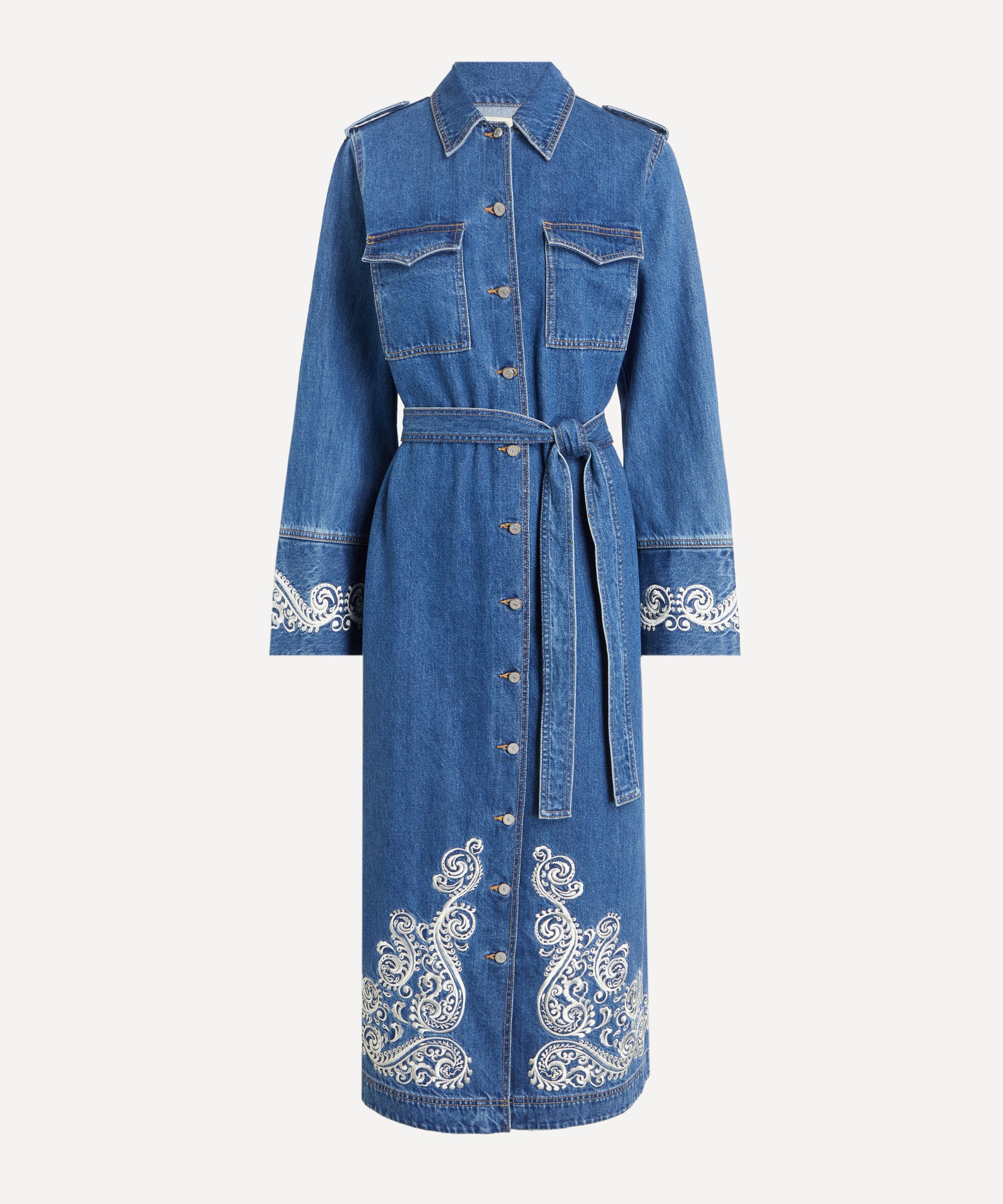 ALÉMAIS - Jacones Embroidered Denim Shirt Dress image number 0