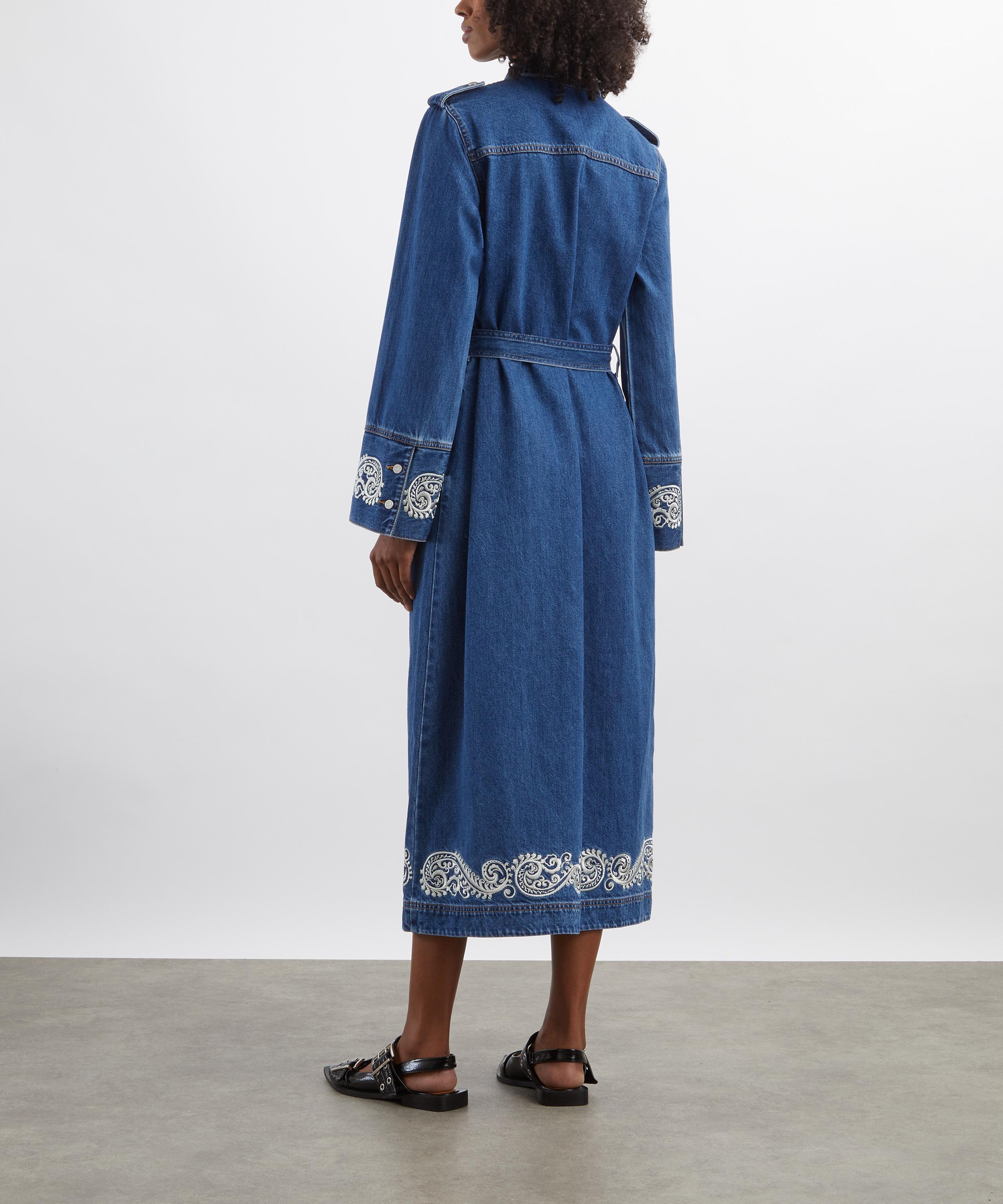 ALÉMAIS - Jacones Embroidered Denim Shirt Dress image number 3