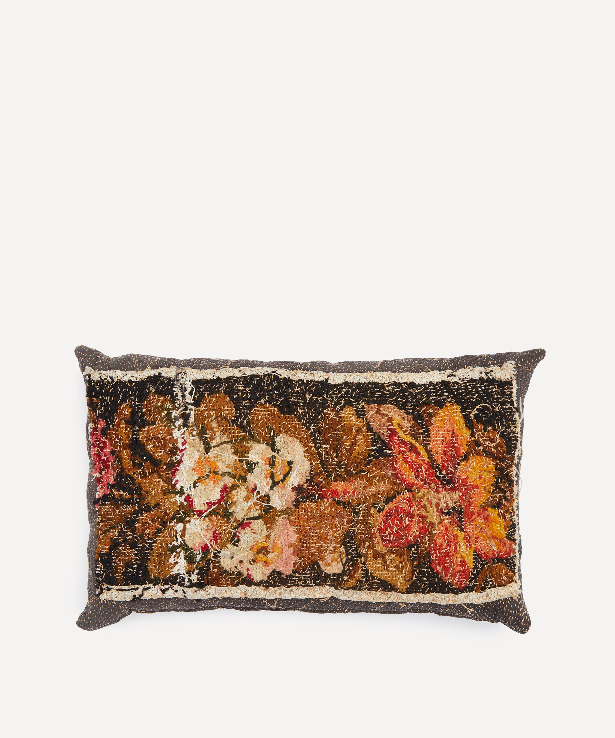 By Walid - Antique Floral Textile Cushion 1429 image number 0