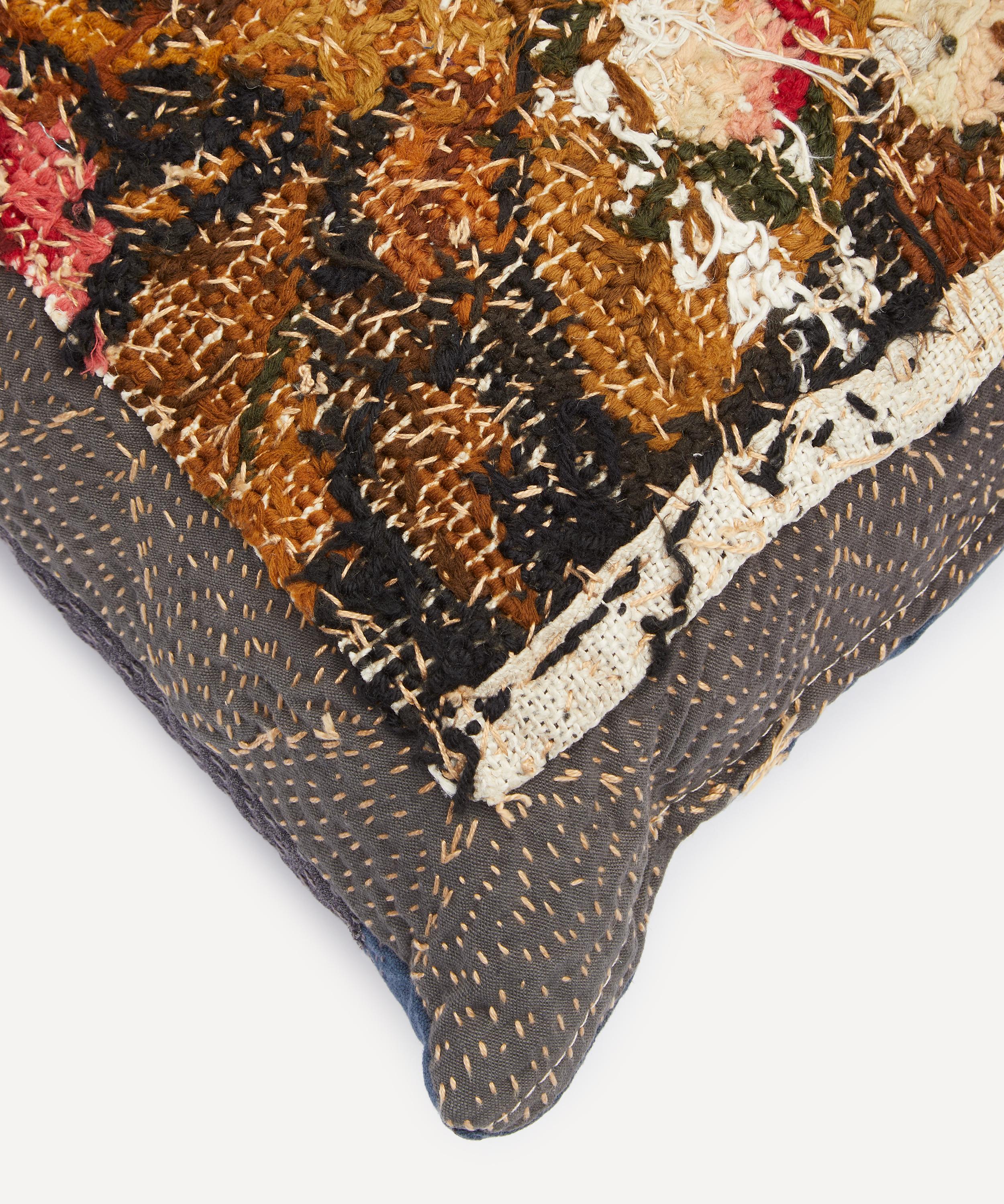 By Walid - Antique Floral Textile Cushion 1429 image number 2