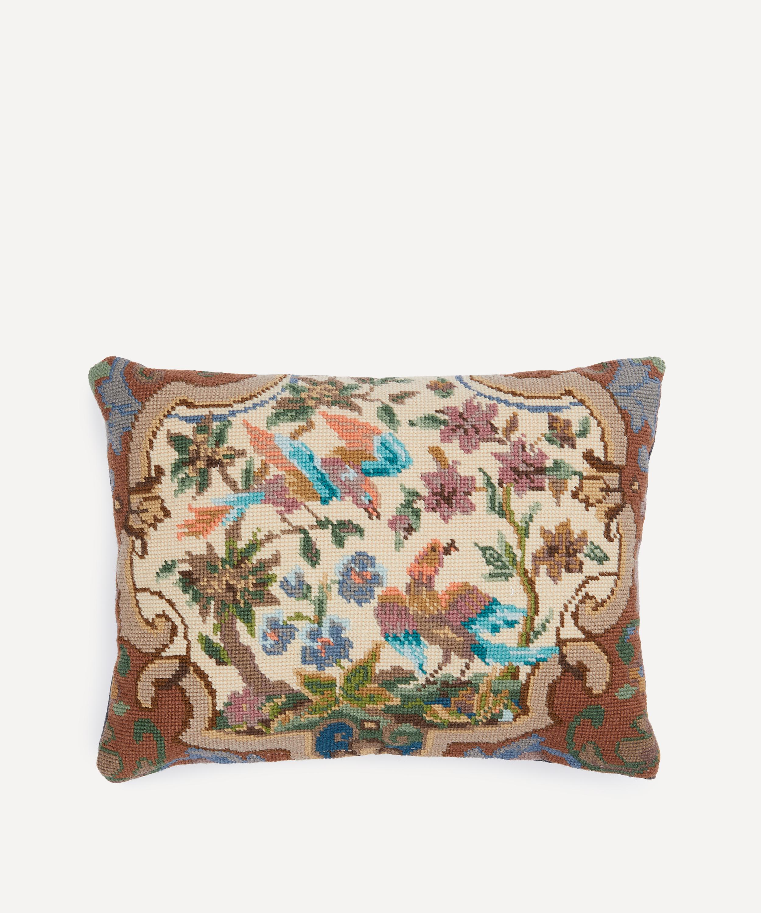 By Walid - Antique Floral Textile Cushion 1378 image number 0