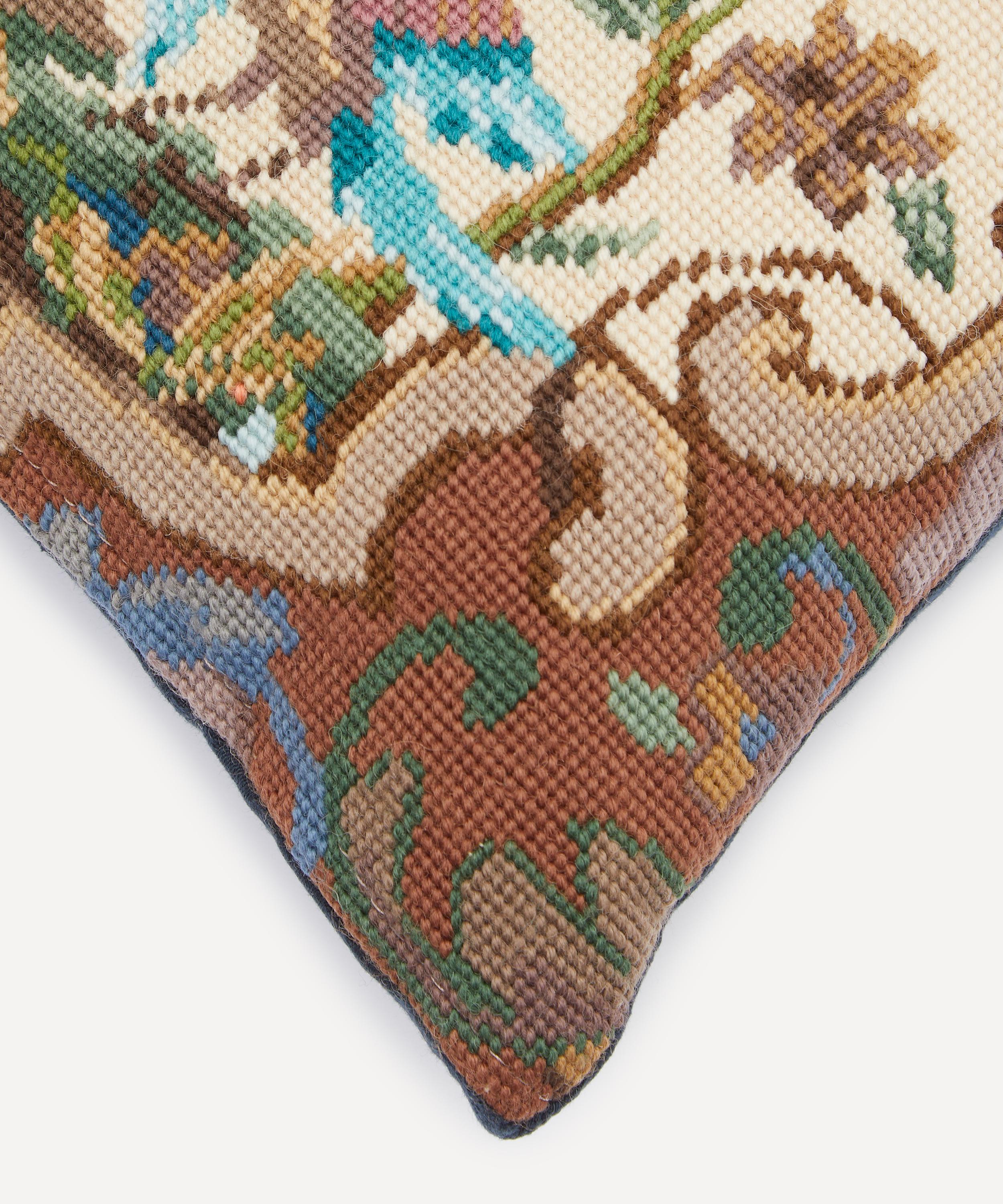By Walid - Antique Floral Textile Cushion 1378 image number 2