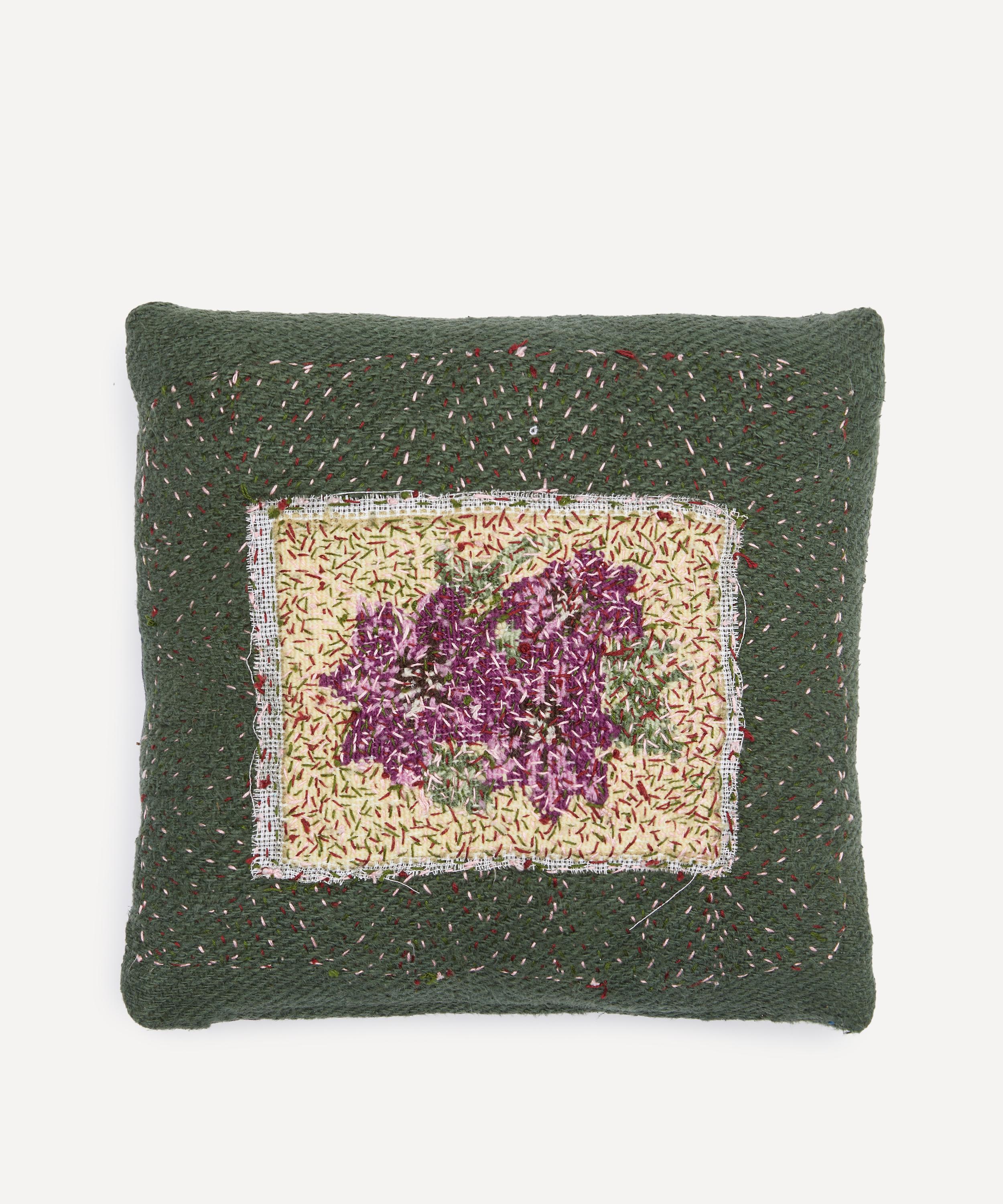 By Walid - Antique Floral Textile Cushion 1418 image number 0