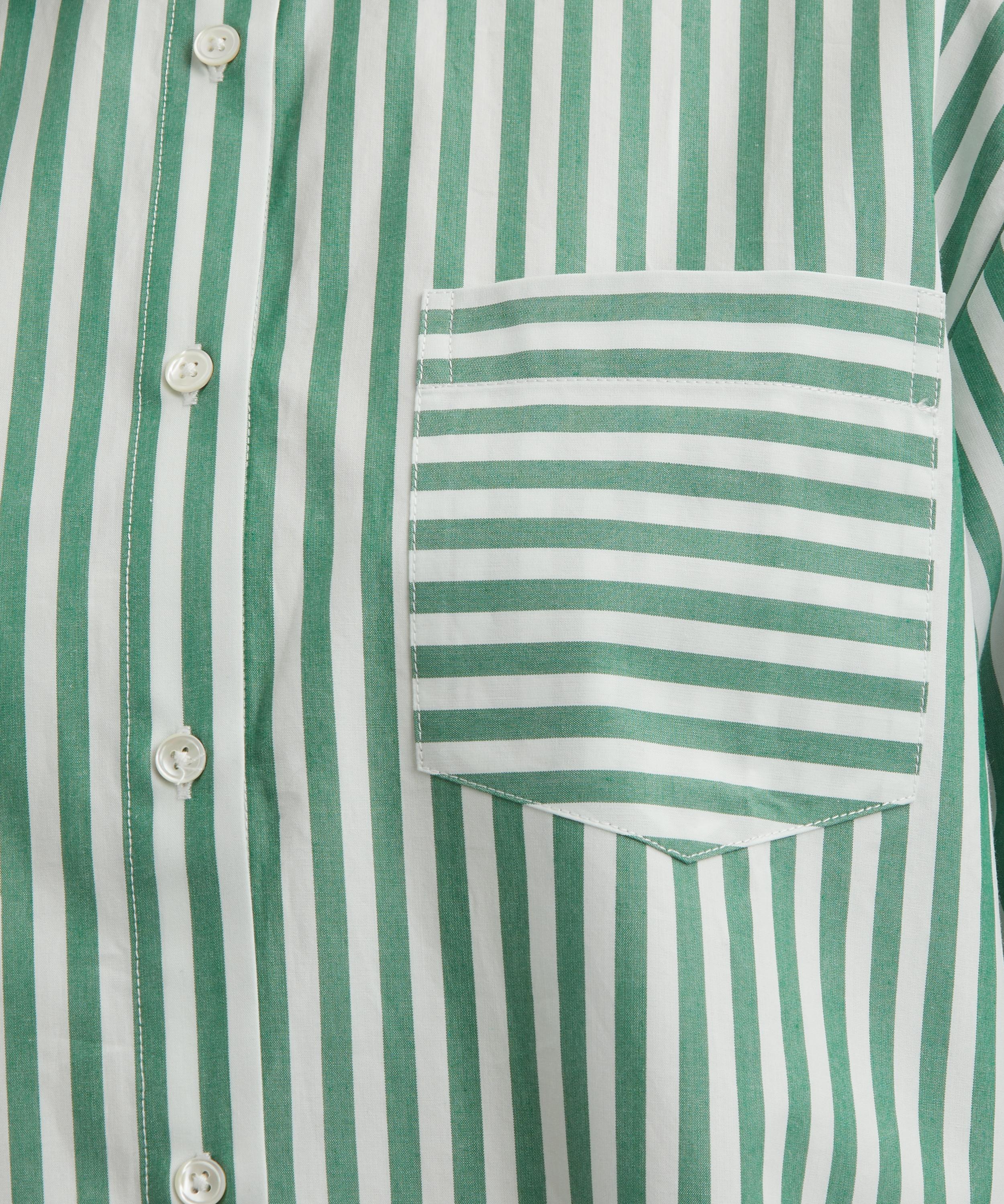 Solid & Striped - Green-White Stripe Avril Button-Down Shirt image number 4
