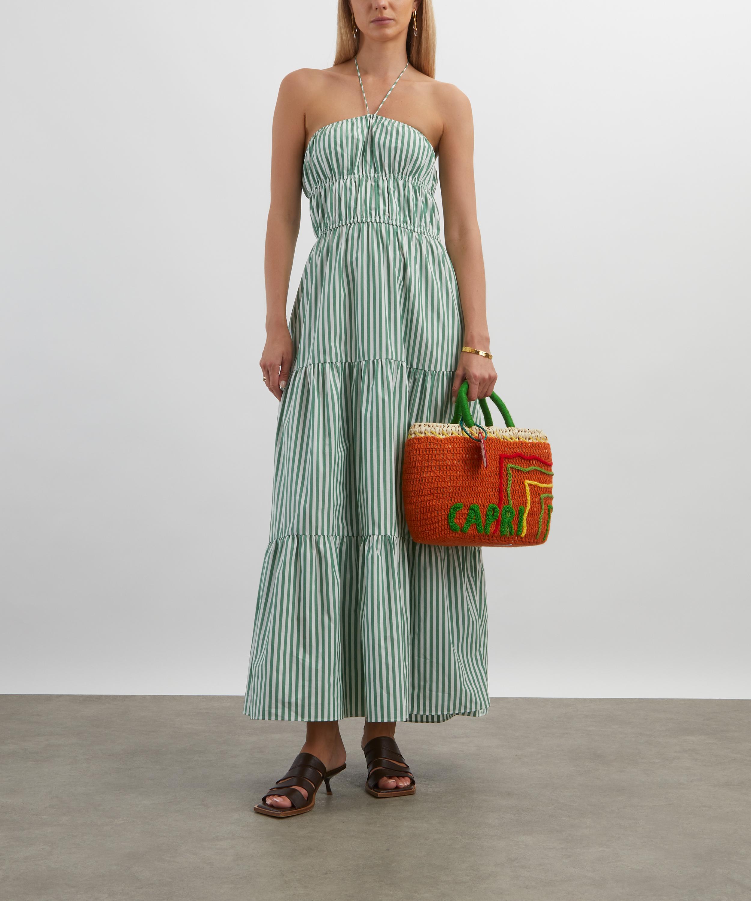 Solid & Striped - Green-White Stripe Jodie Maxi Dress image number 1