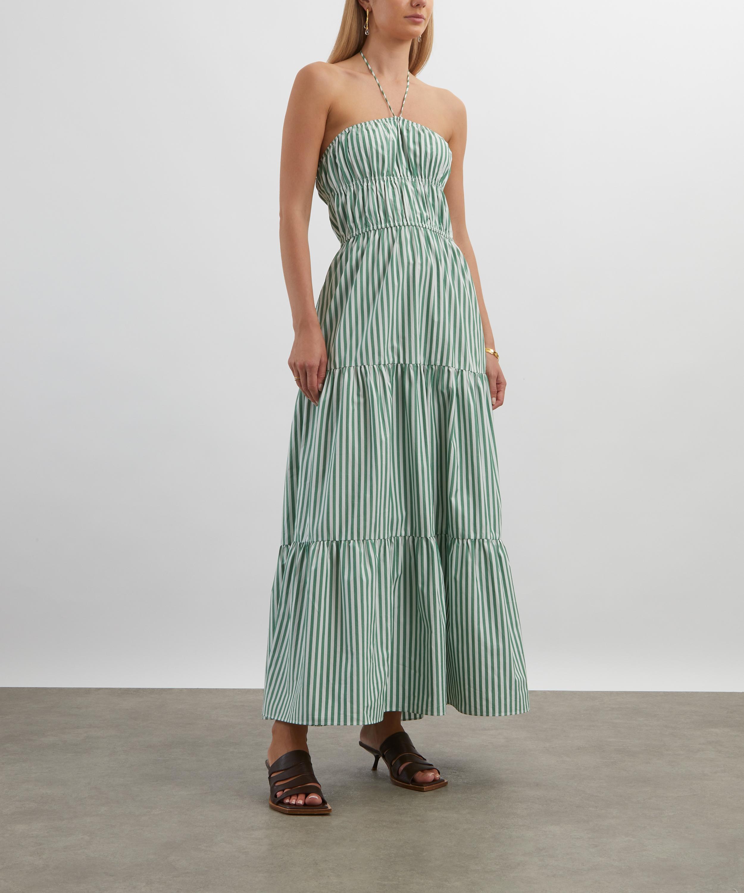Solid & Striped - Green-White Stripe Jodie Maxi Dress image number 2
