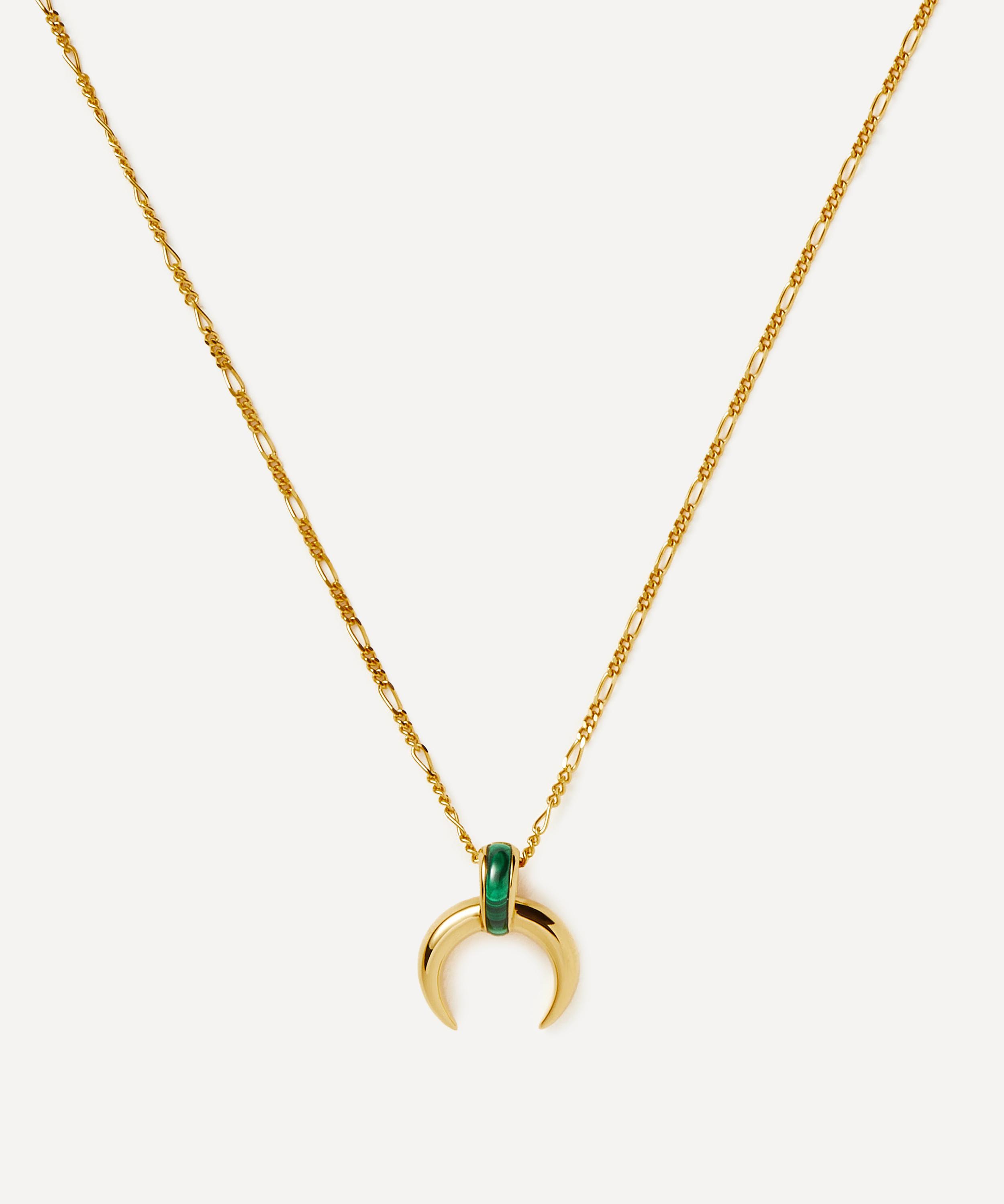 Missoma - 18ct Gold-Plated Vermeil Silver Lucy Williams Malachite Horn Pendant Necklace image number 0