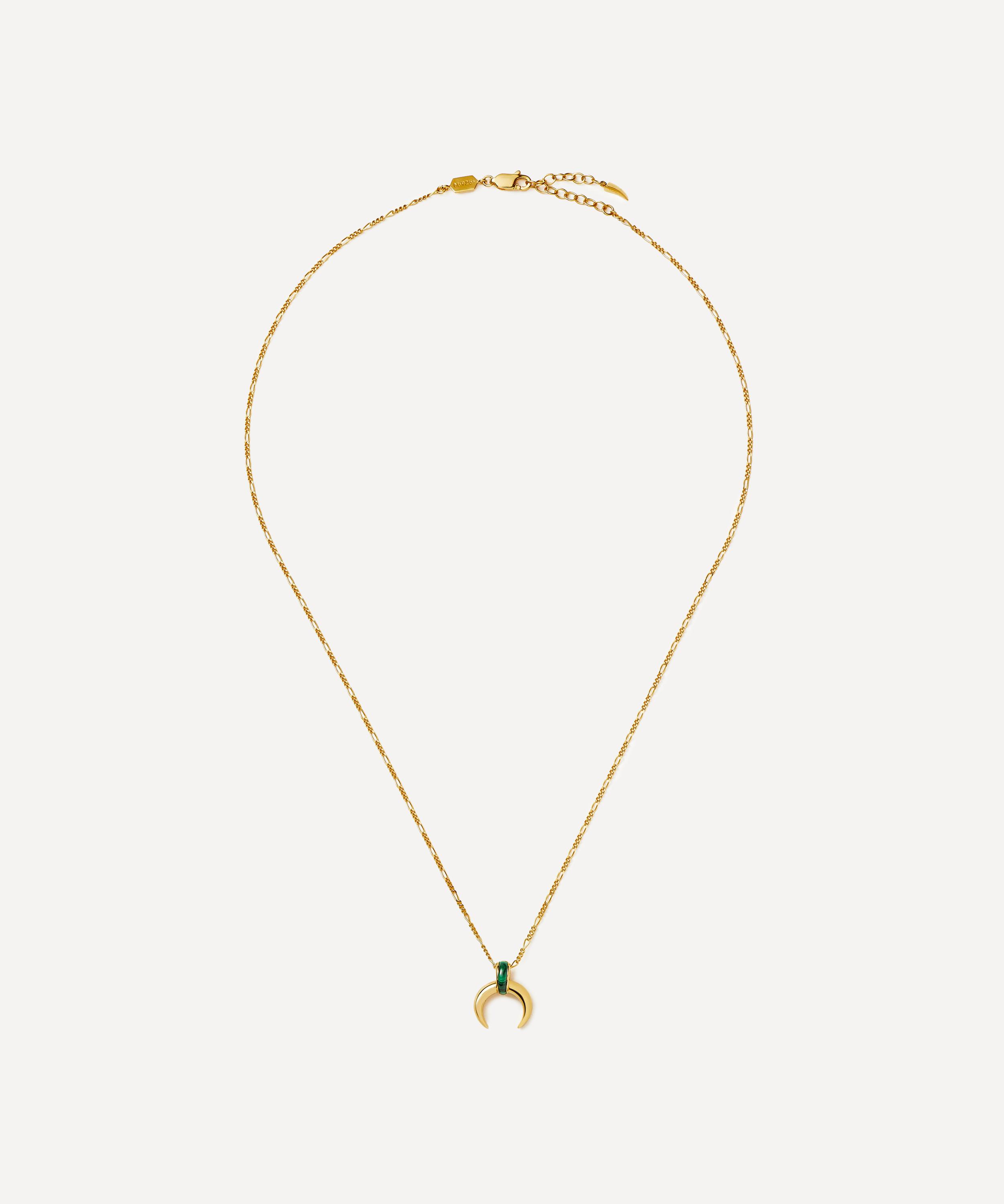 Missoma - 18ct Gold-Plated Vermeil Silver Lucy Williams Malachite Horn Pendant Necklace image number 2