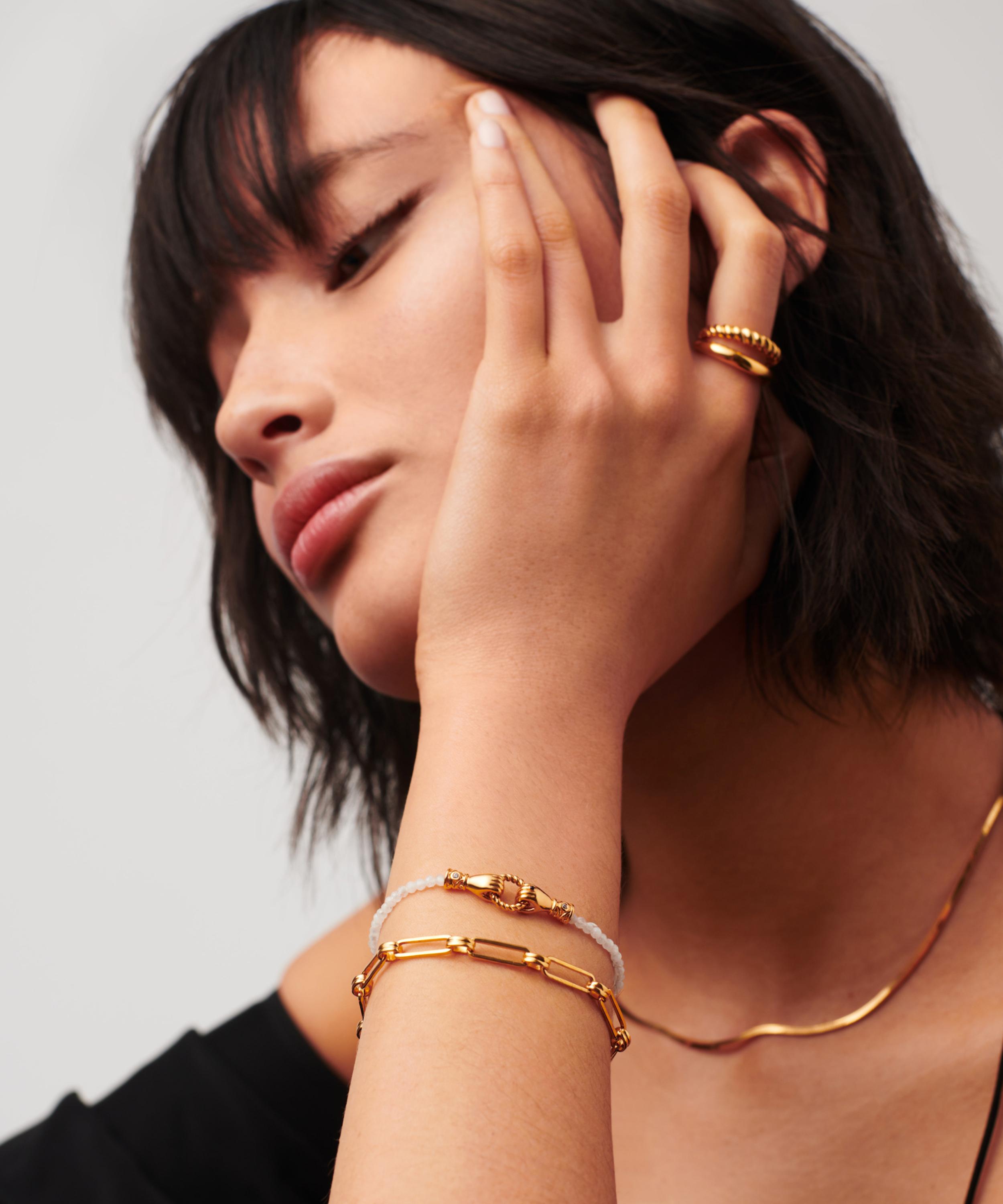 Missoma - 18ct Gold-Plated Harris Reed In Good Hands Mini Beaded Bracelet image number 1