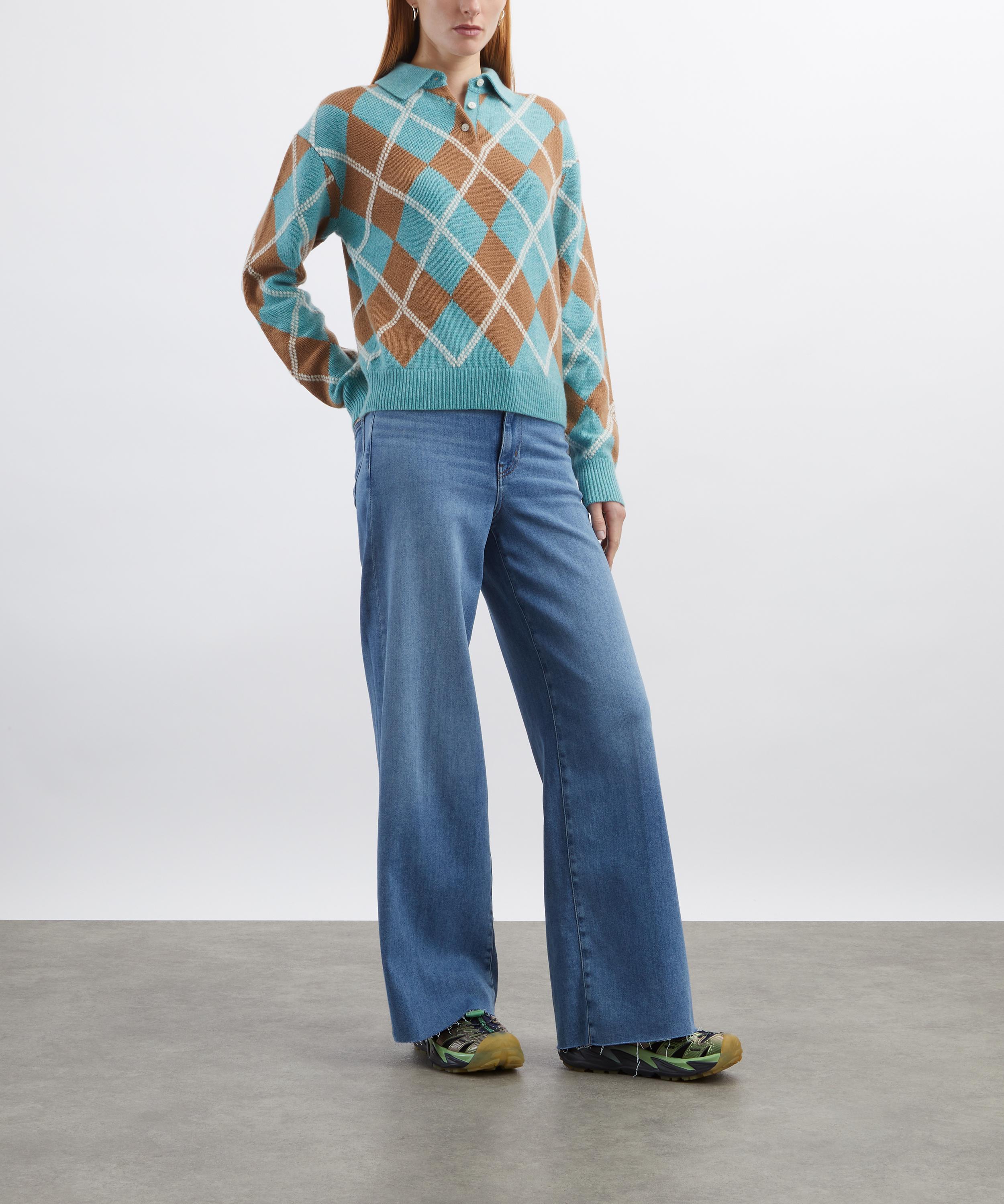 Guest In Residence - Collegiate Argyle Polo Jumper image number 1