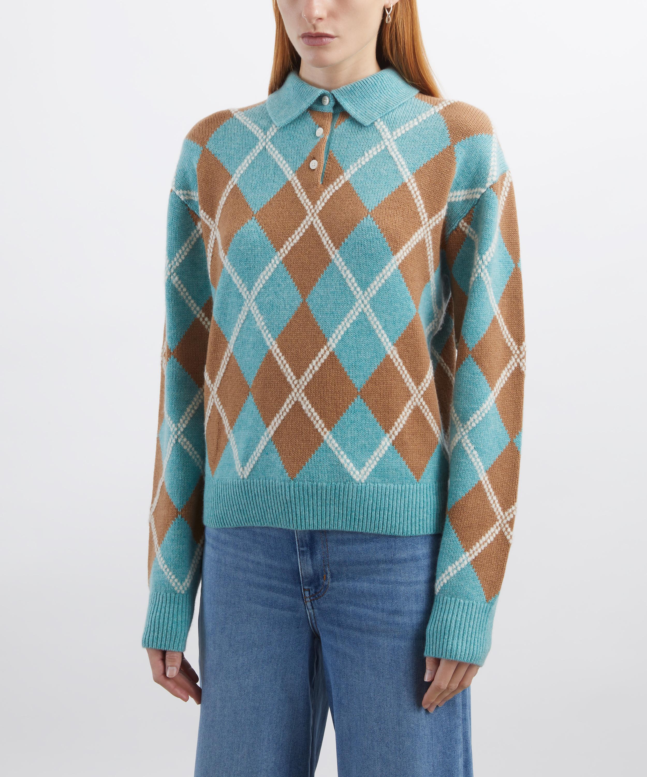 Guest In Residence - Collegiate Argyle Polo Jumper image number 2