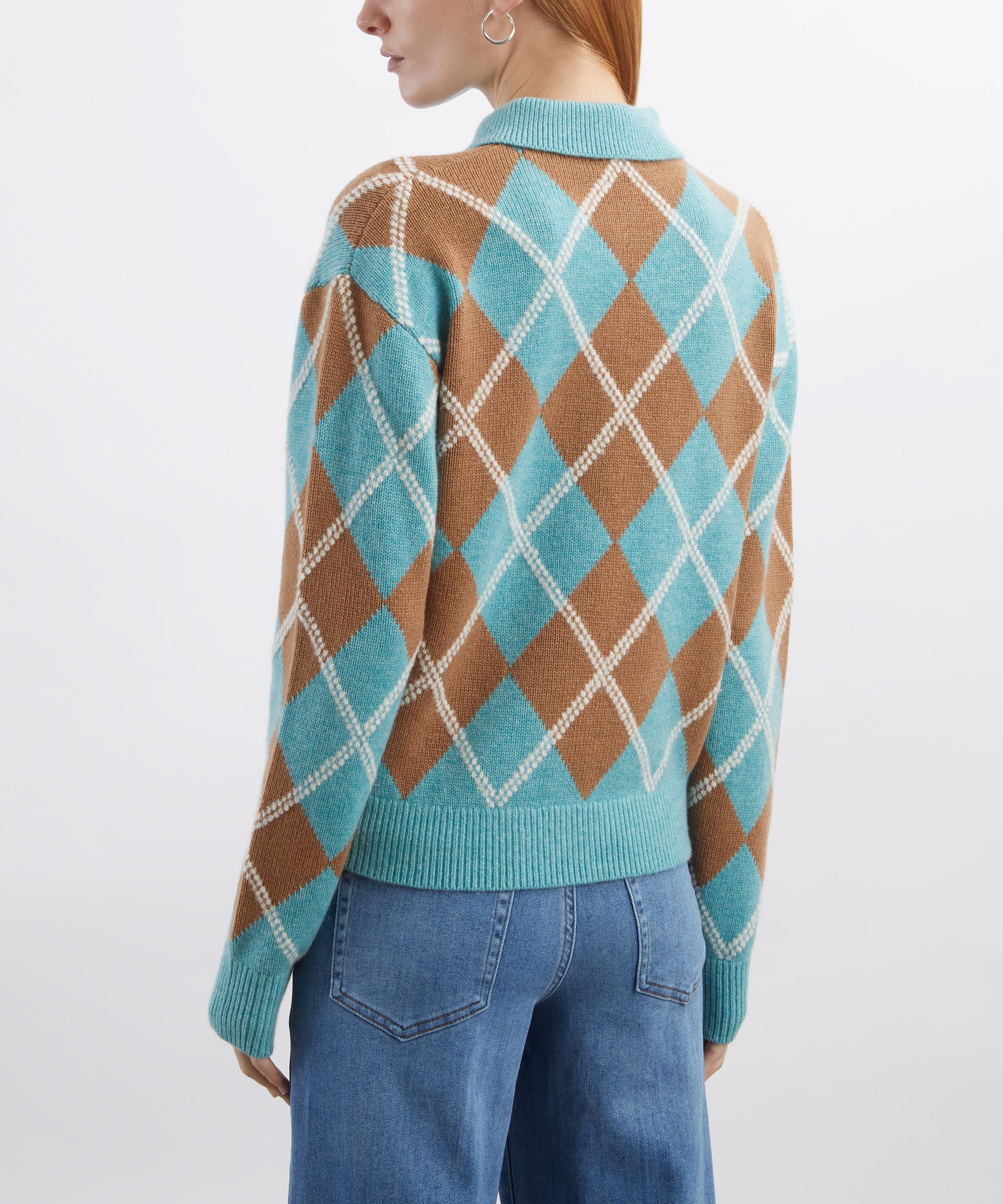 Guest In Residence - Collegiate Argyle Polo Jumper image number 3