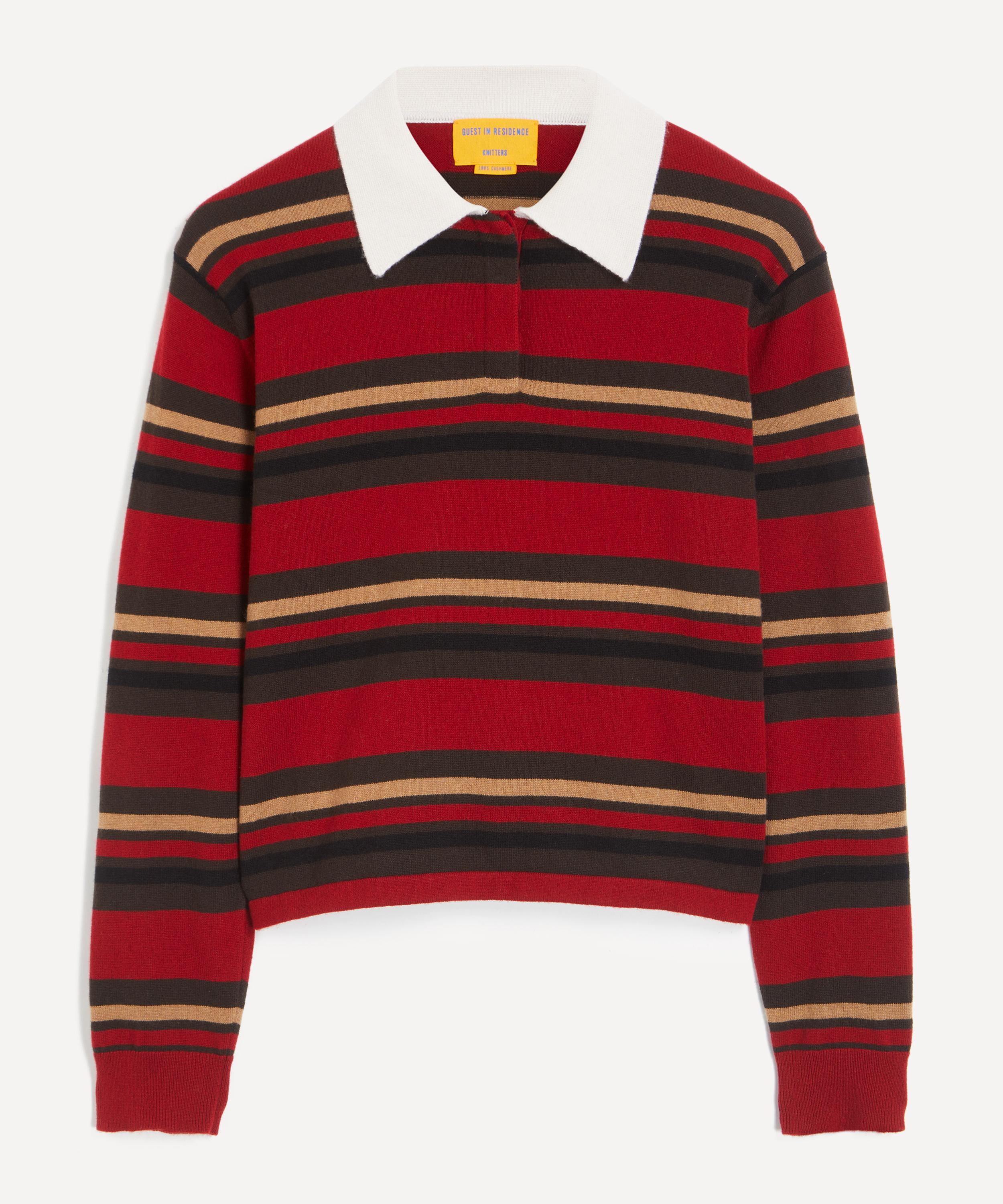 Guest In Residence - Cropped Stripe Cashmere Rugby Jumper