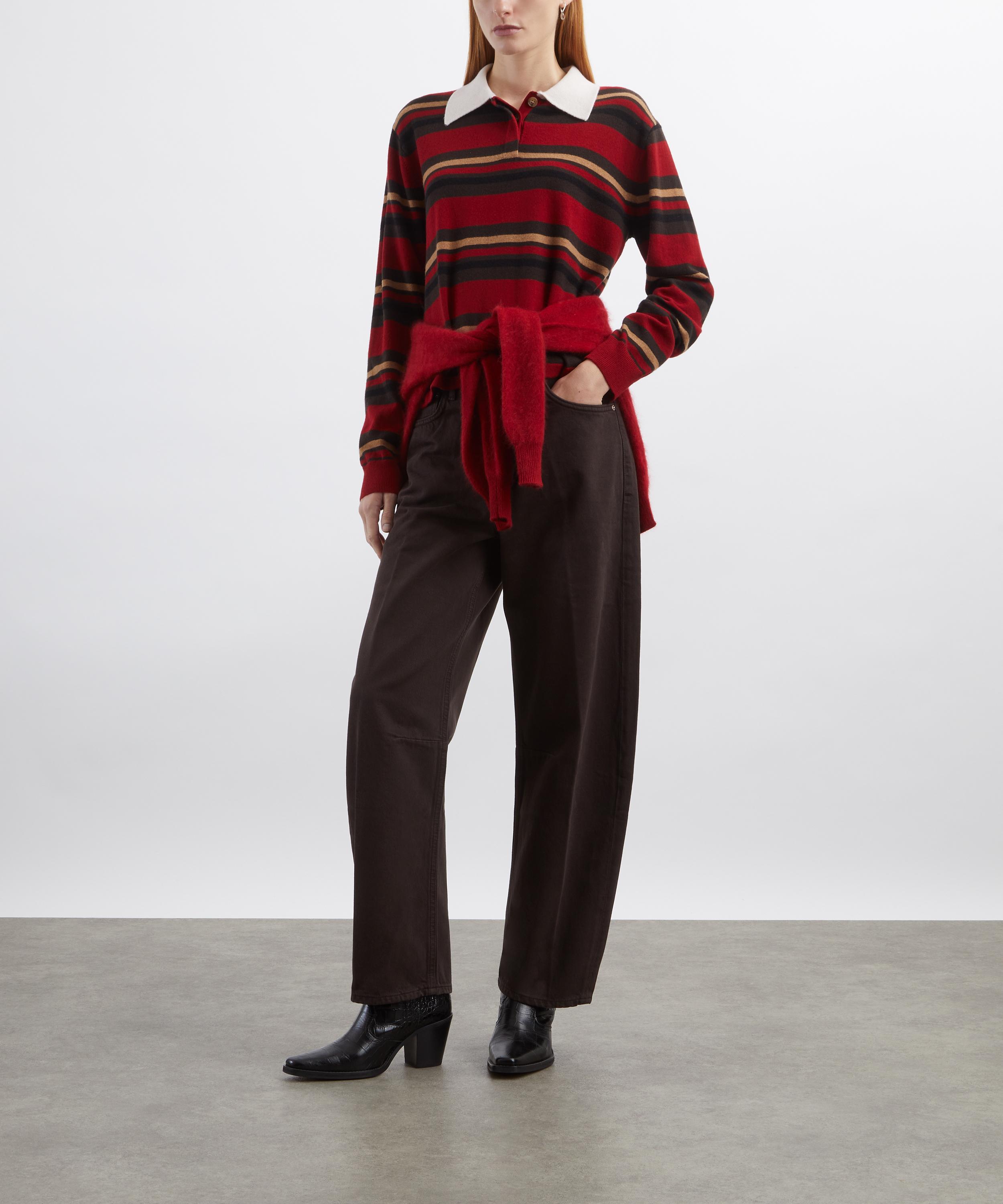 Guest In Residence - Cropped Stripe Cashmere Rugby Jumper image number 1