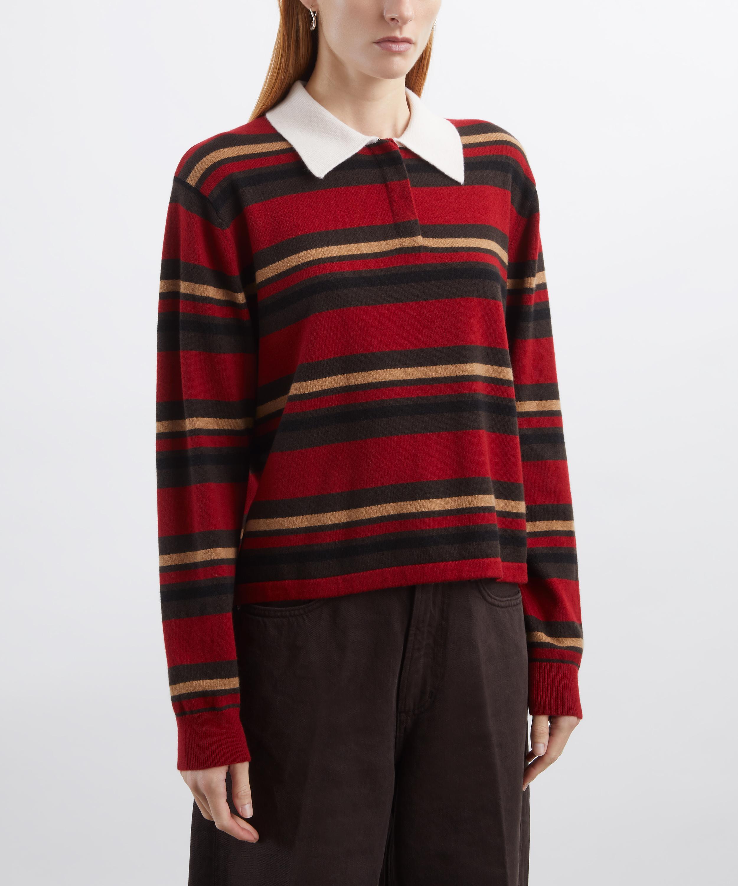 Guest In Residence - Cropped Stripe Cashmere Rugby Jumper image number 2