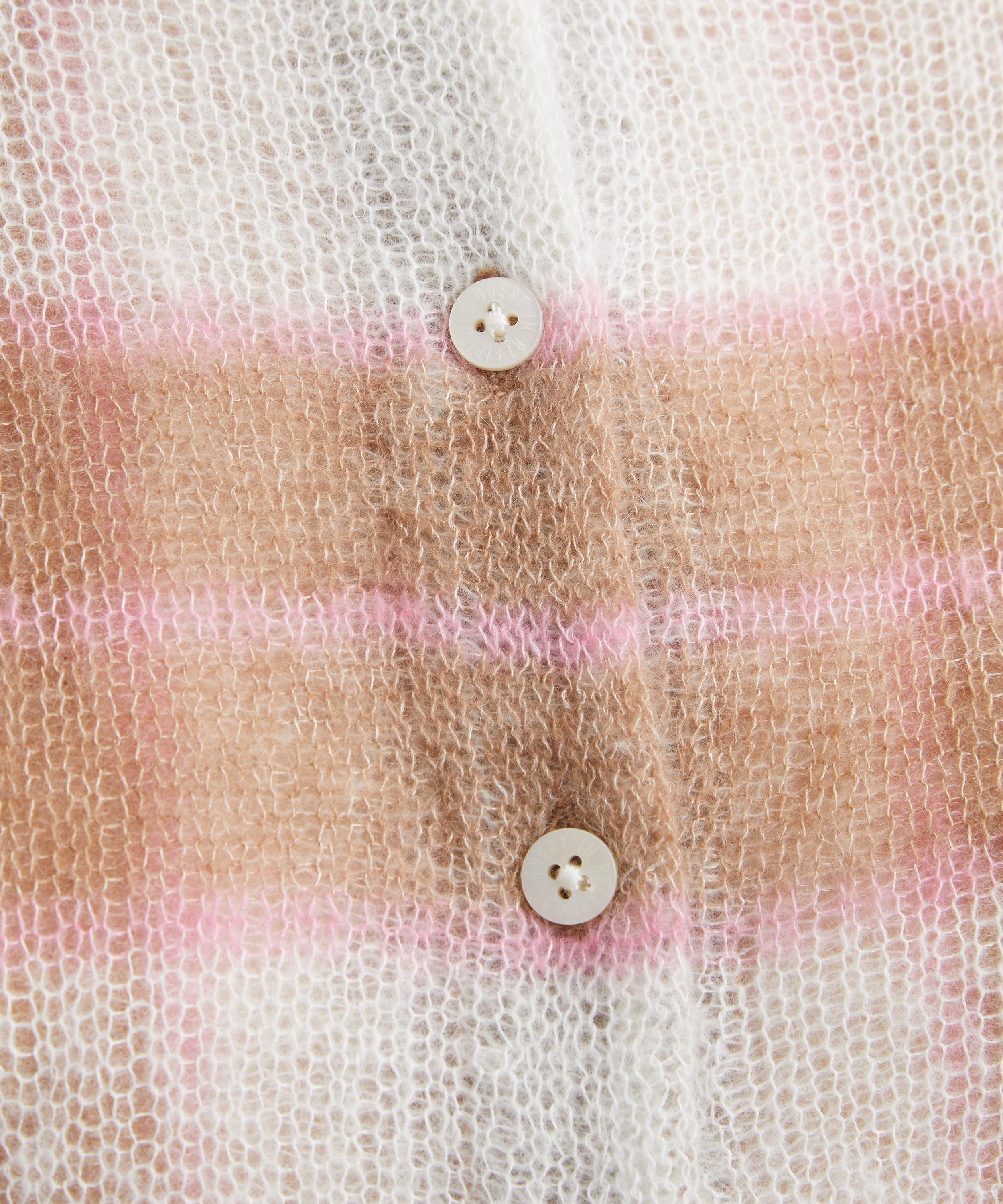 Guest In Residence - Shadow Plaid Cashmere-Silk Cardigan image number 4