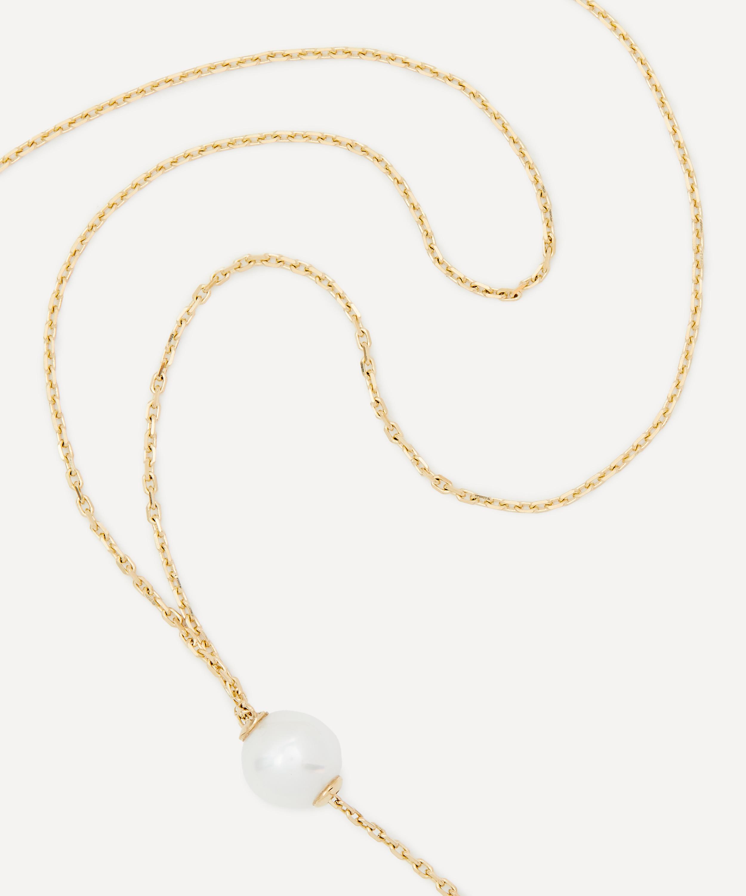 Mizuki - 14ct Gold Sea of Beauty Pearl Slider T-Bar Necklace image number 2