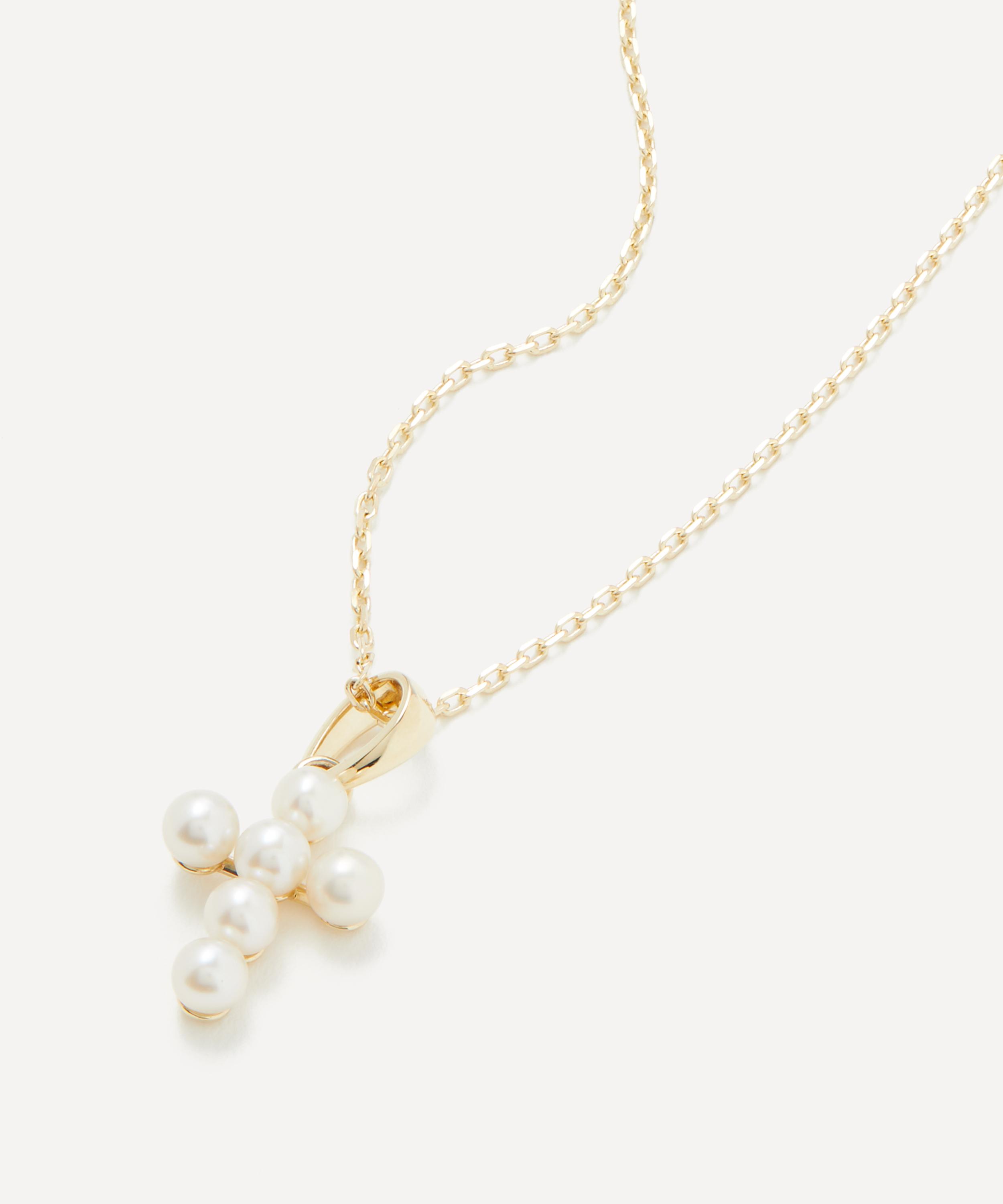 Mizuki - 14ct Gold Sea of Beauty Cross Pearl Pendant Necklace