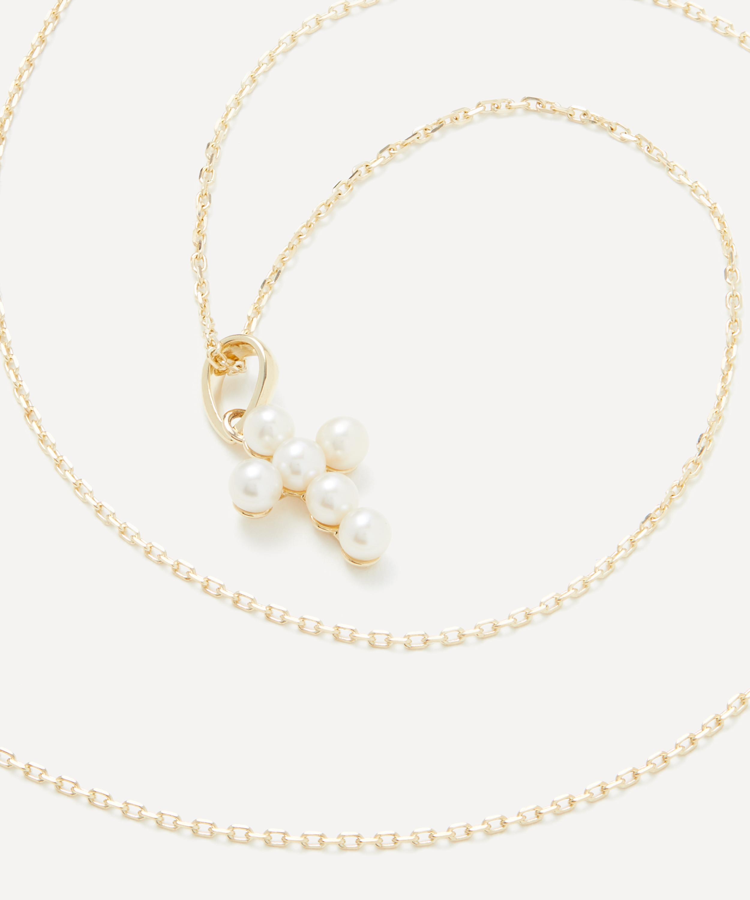Mizuki - 14ct Gold Sea of Beauty Cross Pearl Pendant Necklace image number 2