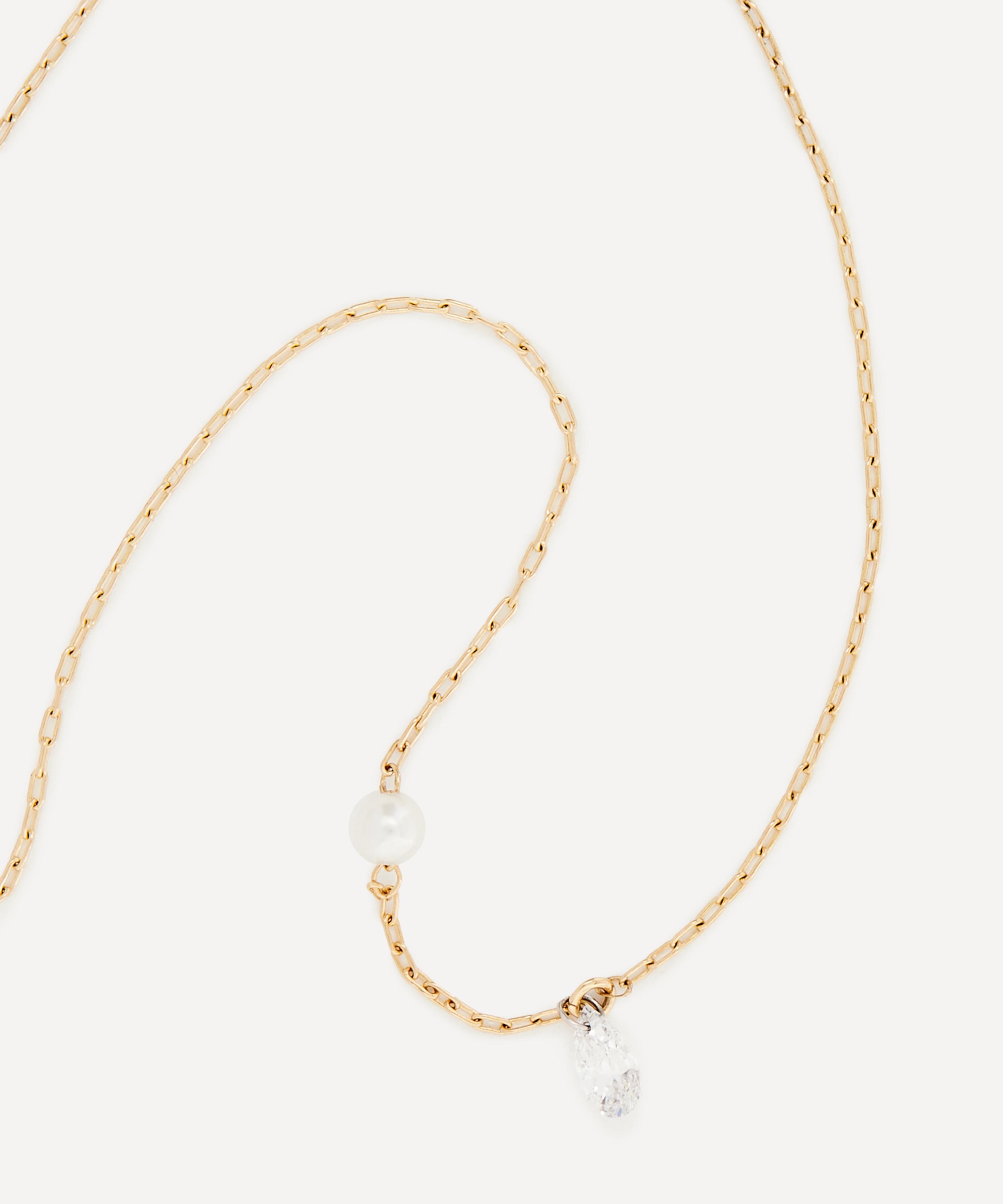 Mizuki - 14ct Gold Sea of Beauty Diamond and Pearl Chain Bracelet image number 1