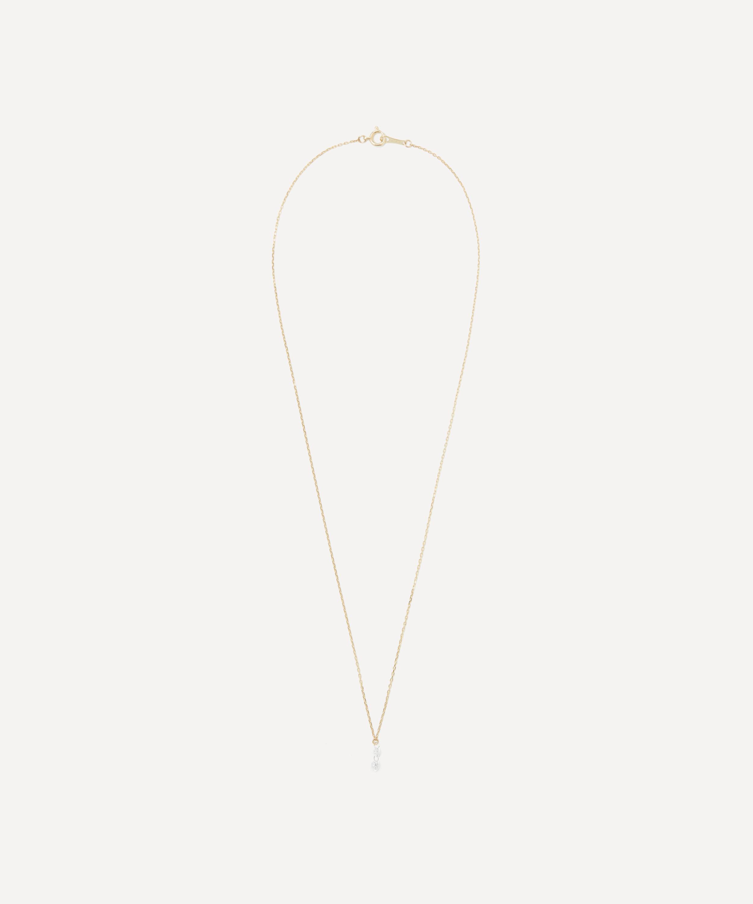 Mizuki - 14ct Gold Pierced Kissing Diamond Necklace image number 1