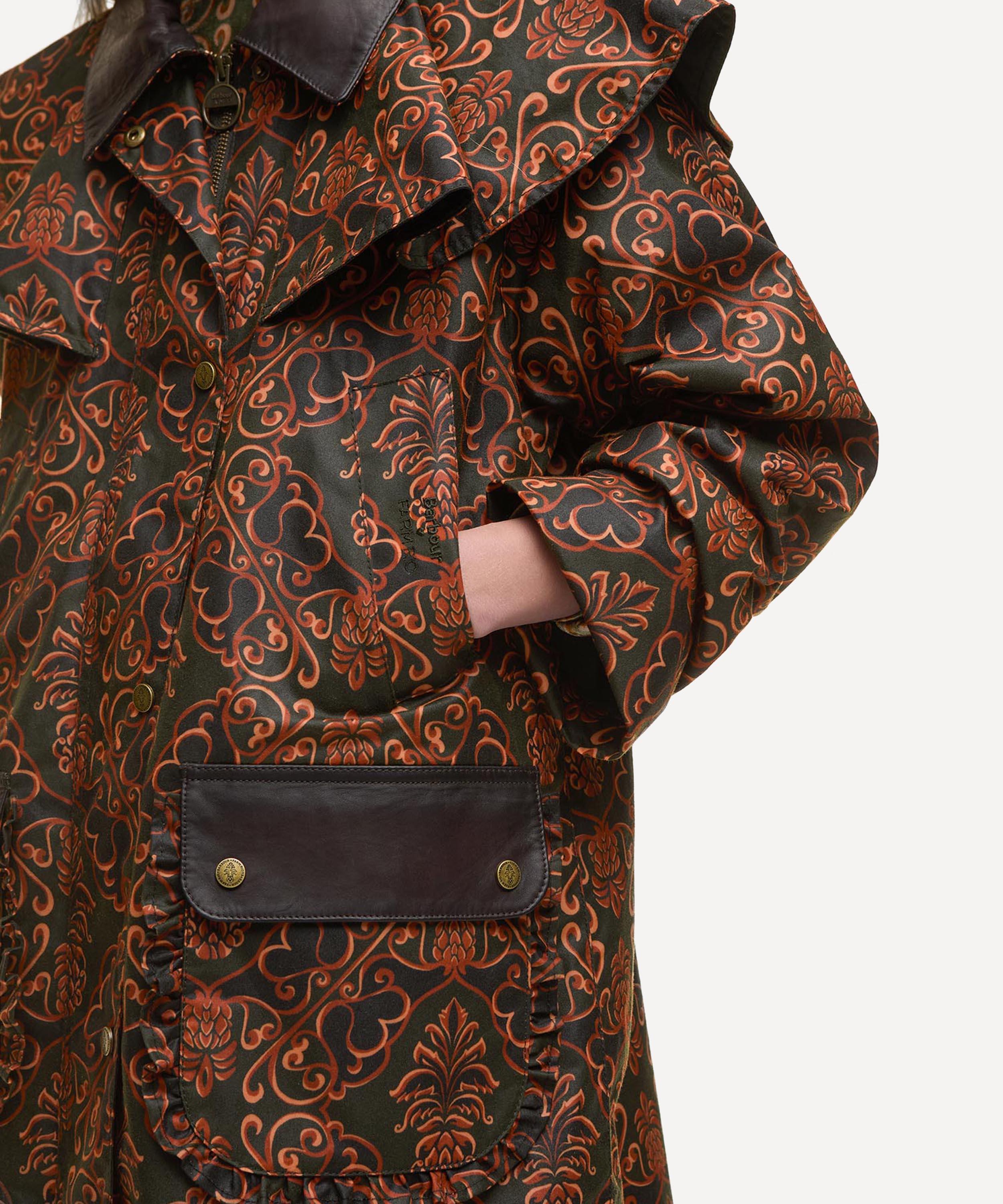 Barbour - Barbour x FARM Rio Luana Waxed Jacket image number 4