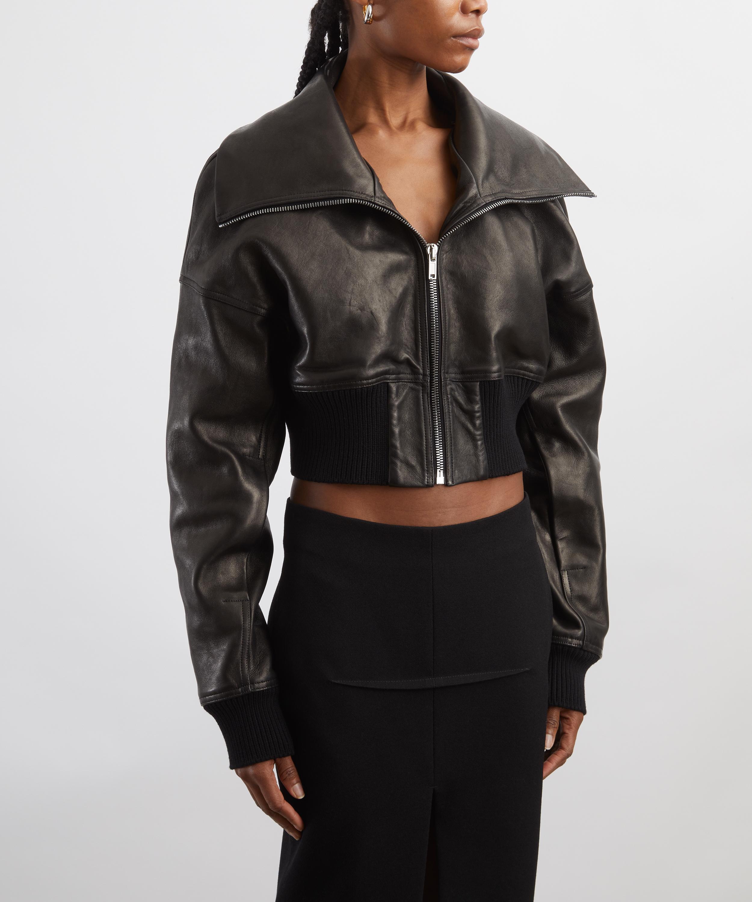 Rick Owens - Concordians Dracucollar Cropped Bomber Jacket image number 2