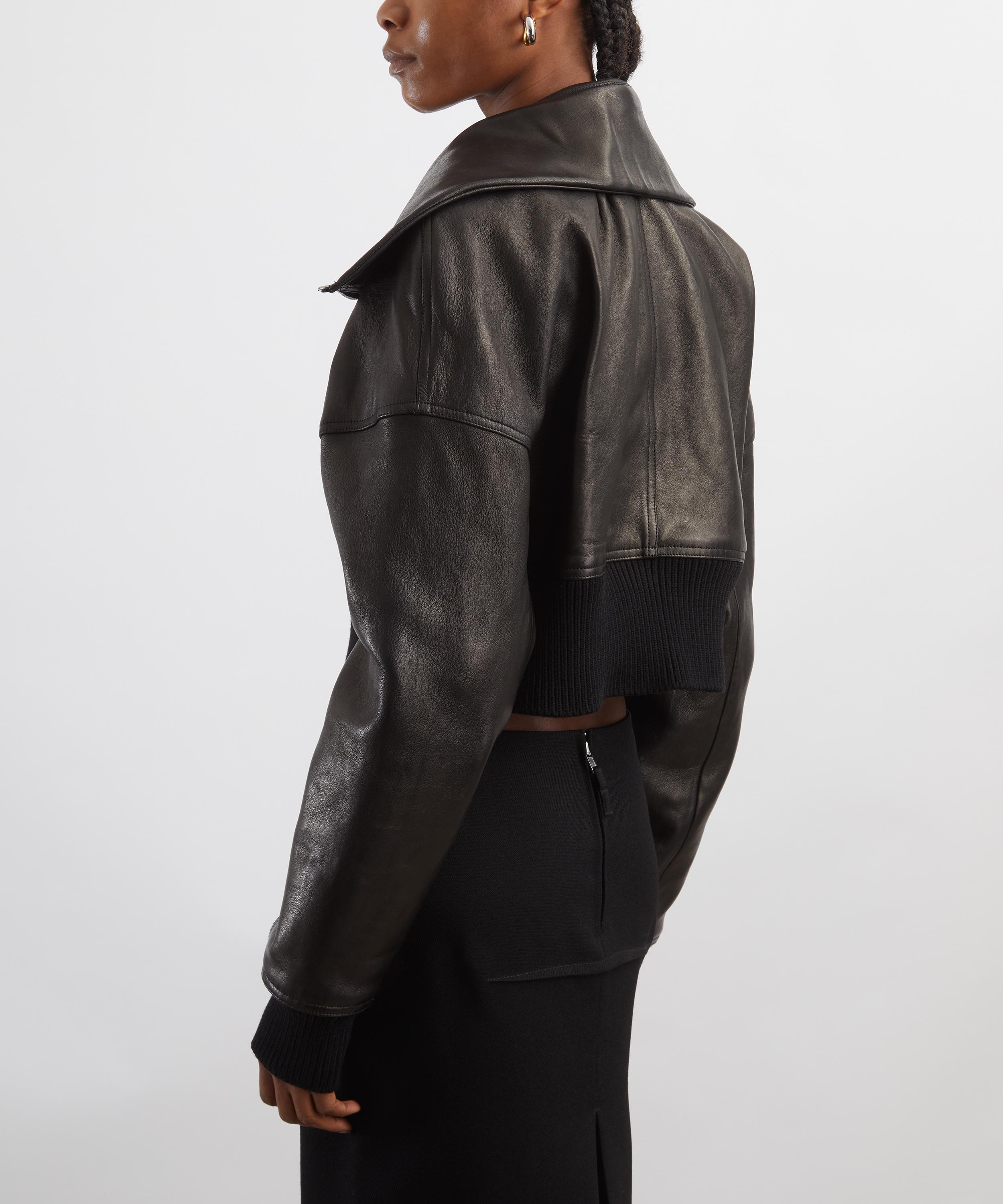 Rick Owens - Concordians Dracucollar Cropped Bomber Jacket image number 3