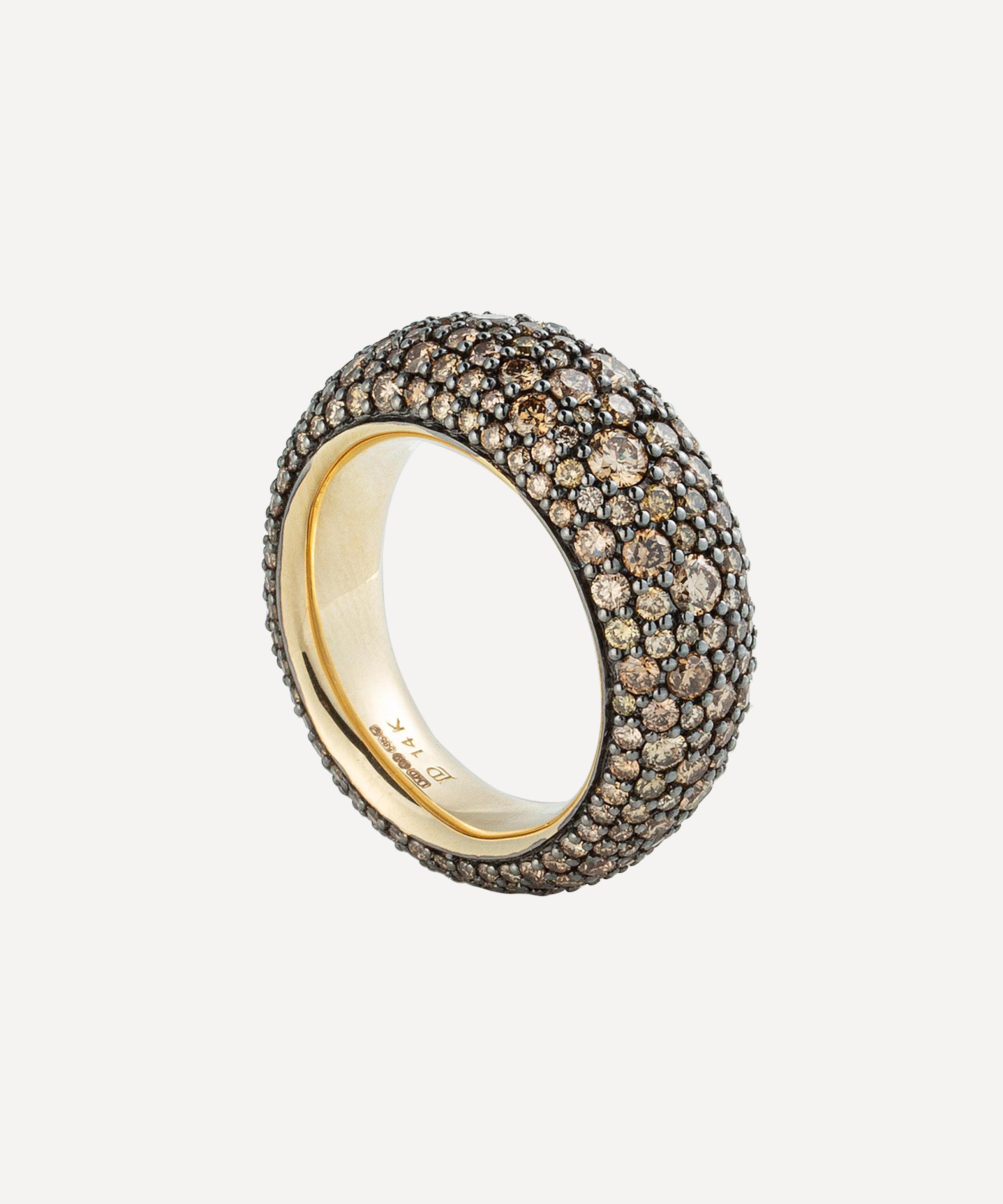 Lucy Delius - 14ct Gold Cognac Diamond Bombé Ring image number 0