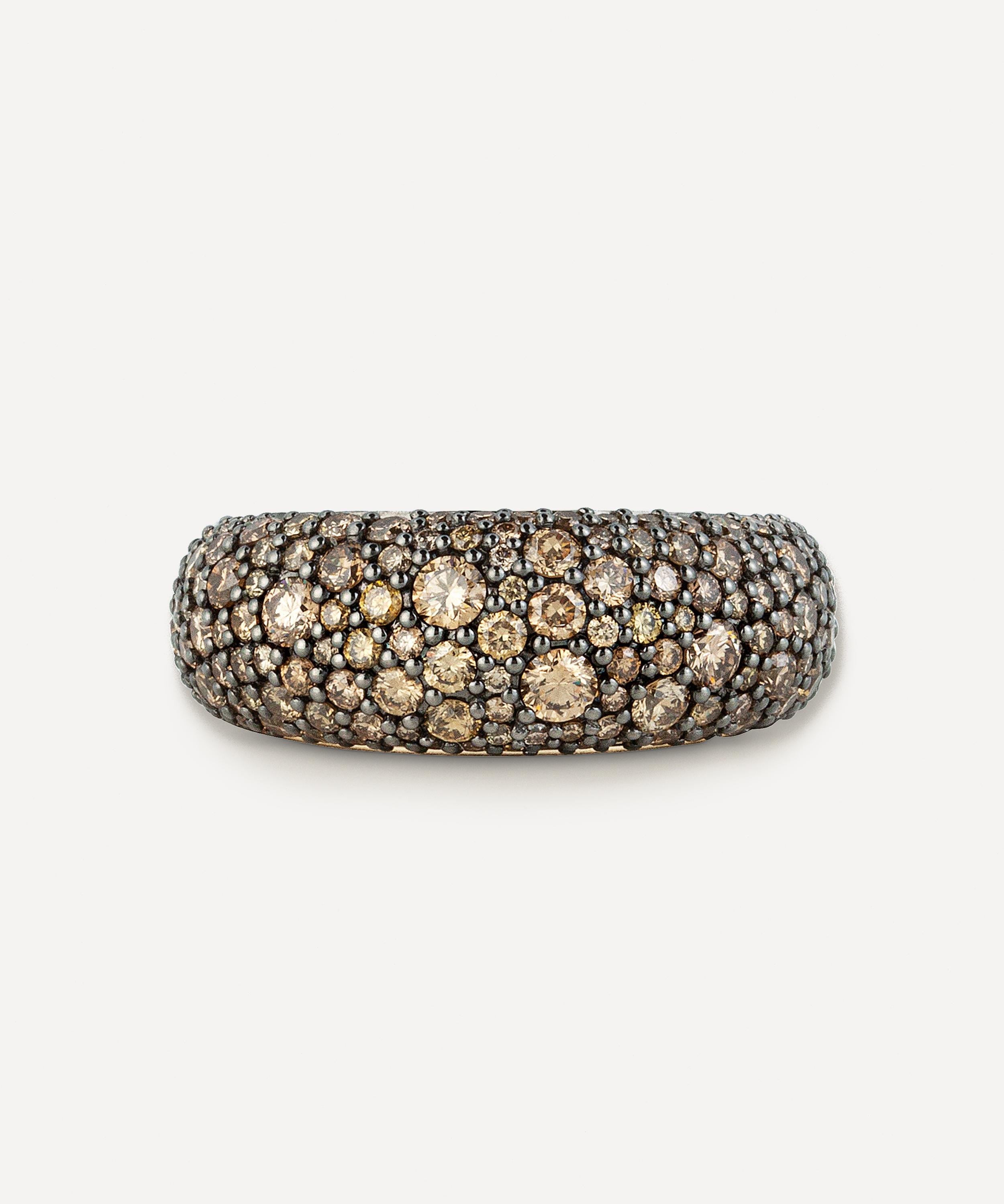 Lucy Delius - 14ct Gold Cognac Diamond Bombé Ring image number 1
