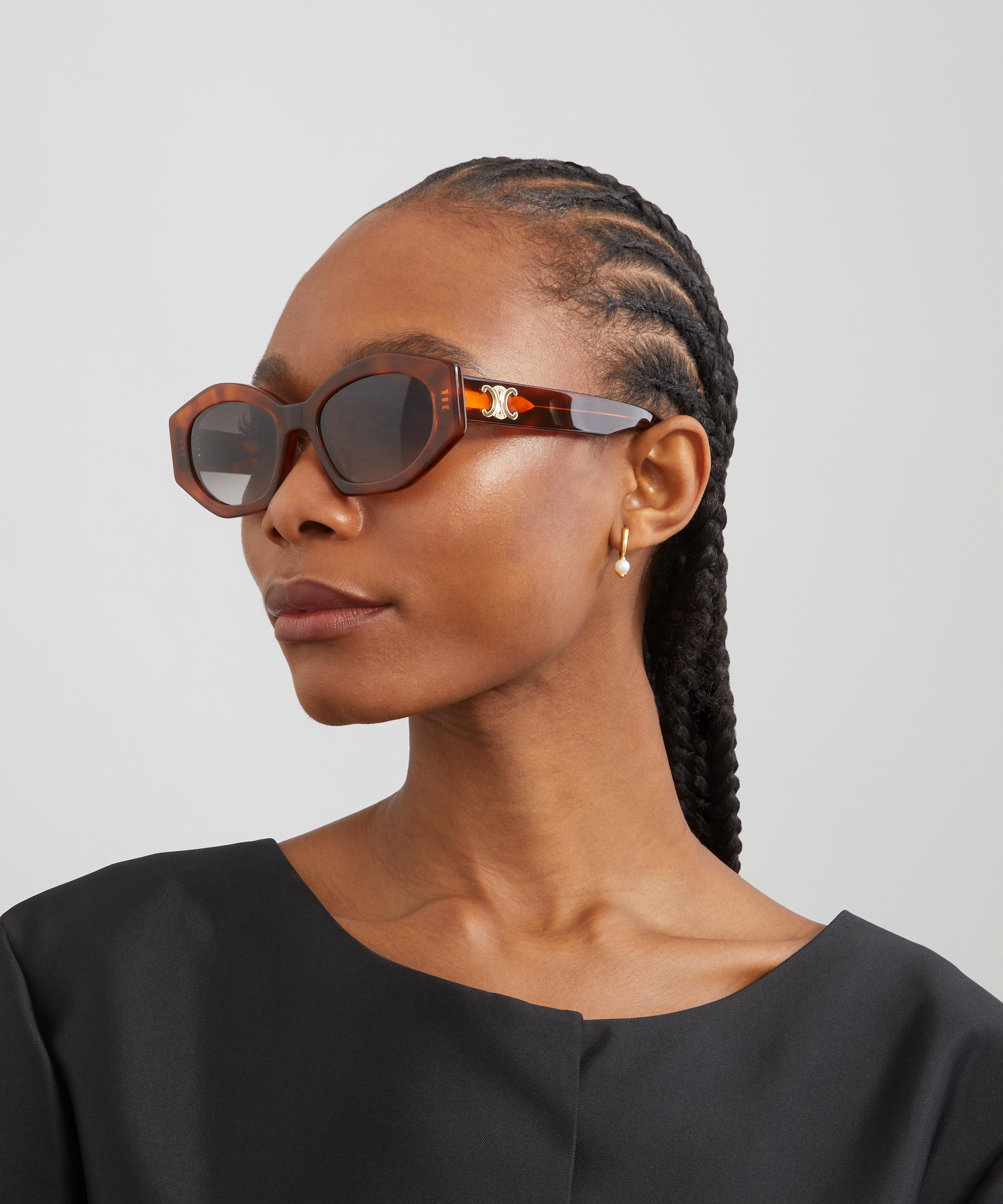 Celine - Triomphe Havana Acetate Cat-Eye Sunglasses image number 1