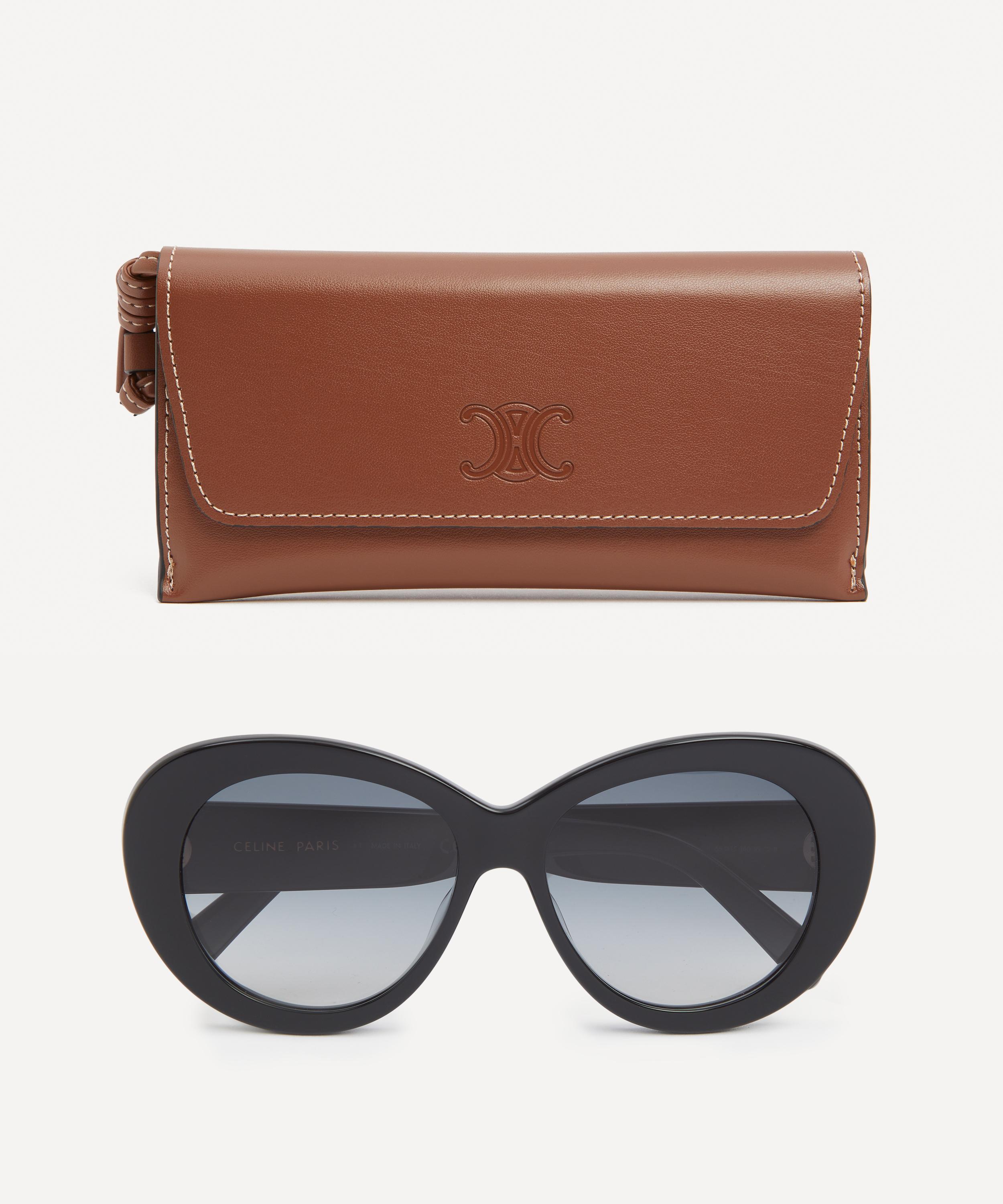Celine - Triomphe Black Acetate Butterfly Sunglasses image number 3