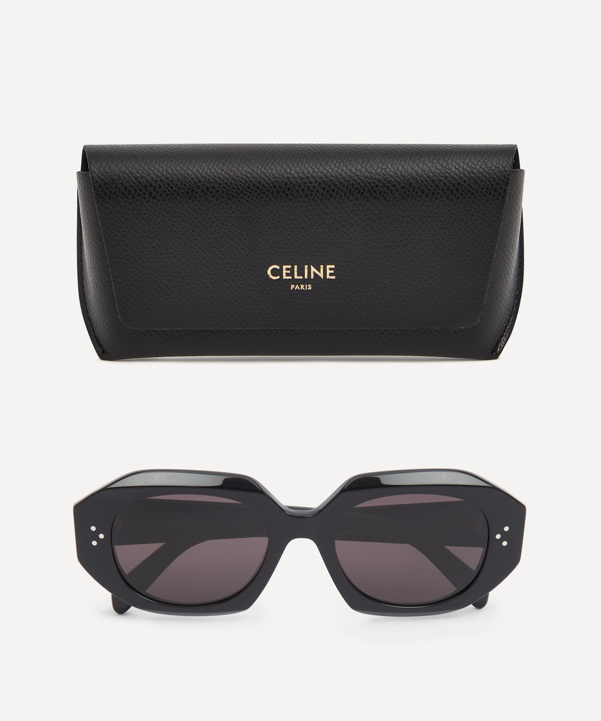 Celine - 3 Dots Black Acetate Oval Sunglasses image number 3