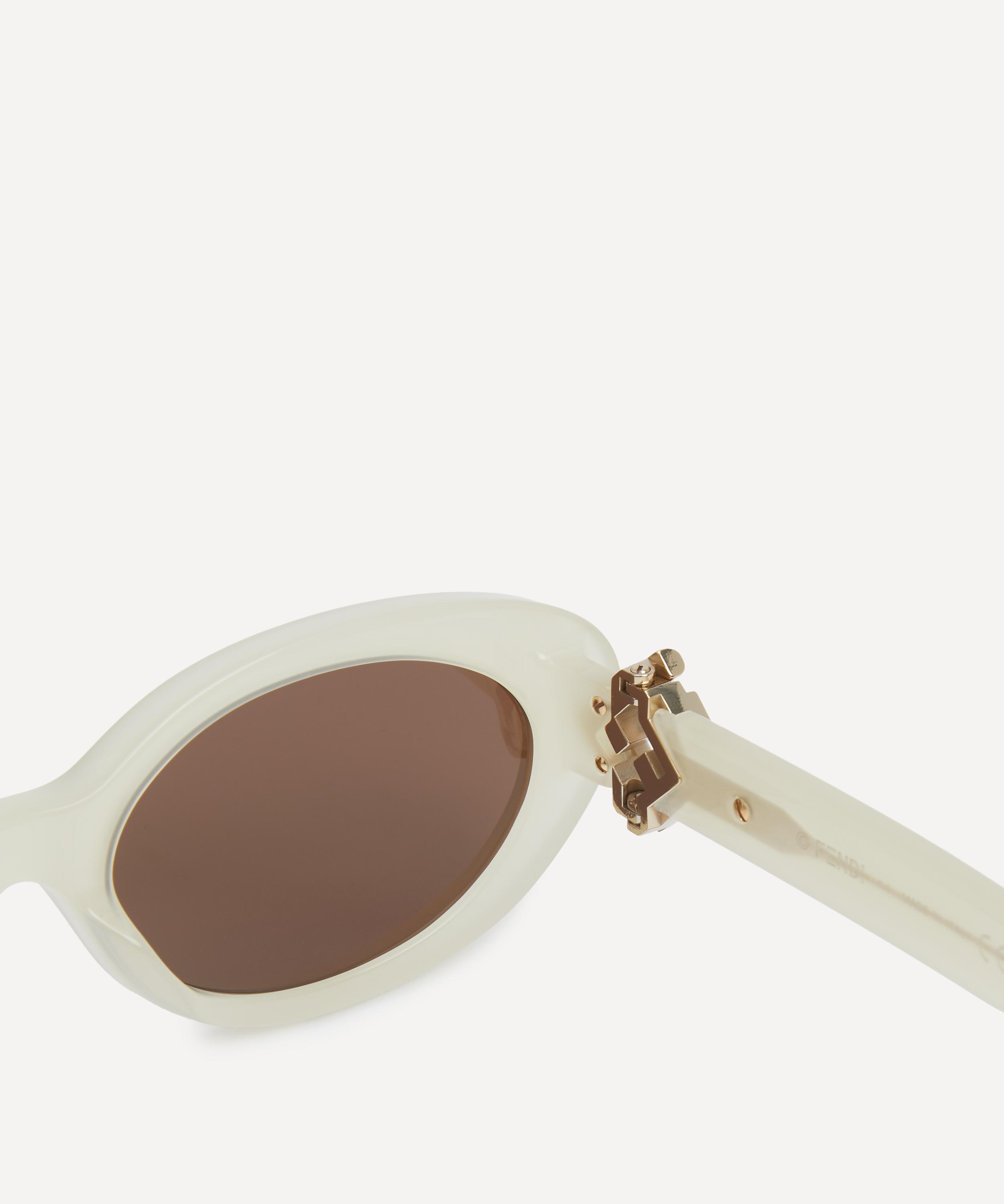 Fendi - Oval FF Diamonds Brown Acetate Sunglasses image number 2