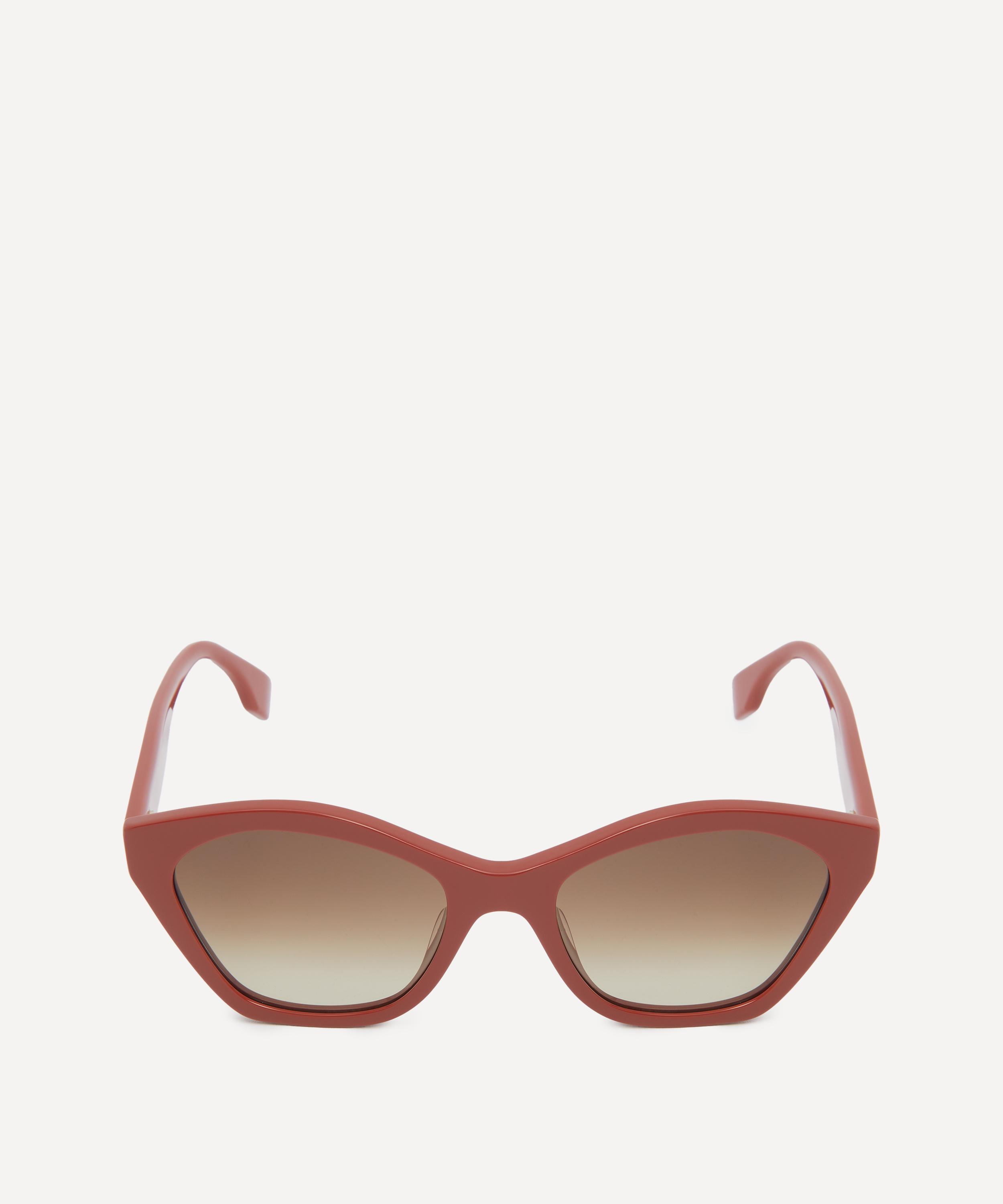 Fendi - Geometric Cat-Eye Brown Acetate Sunglasses image number 0