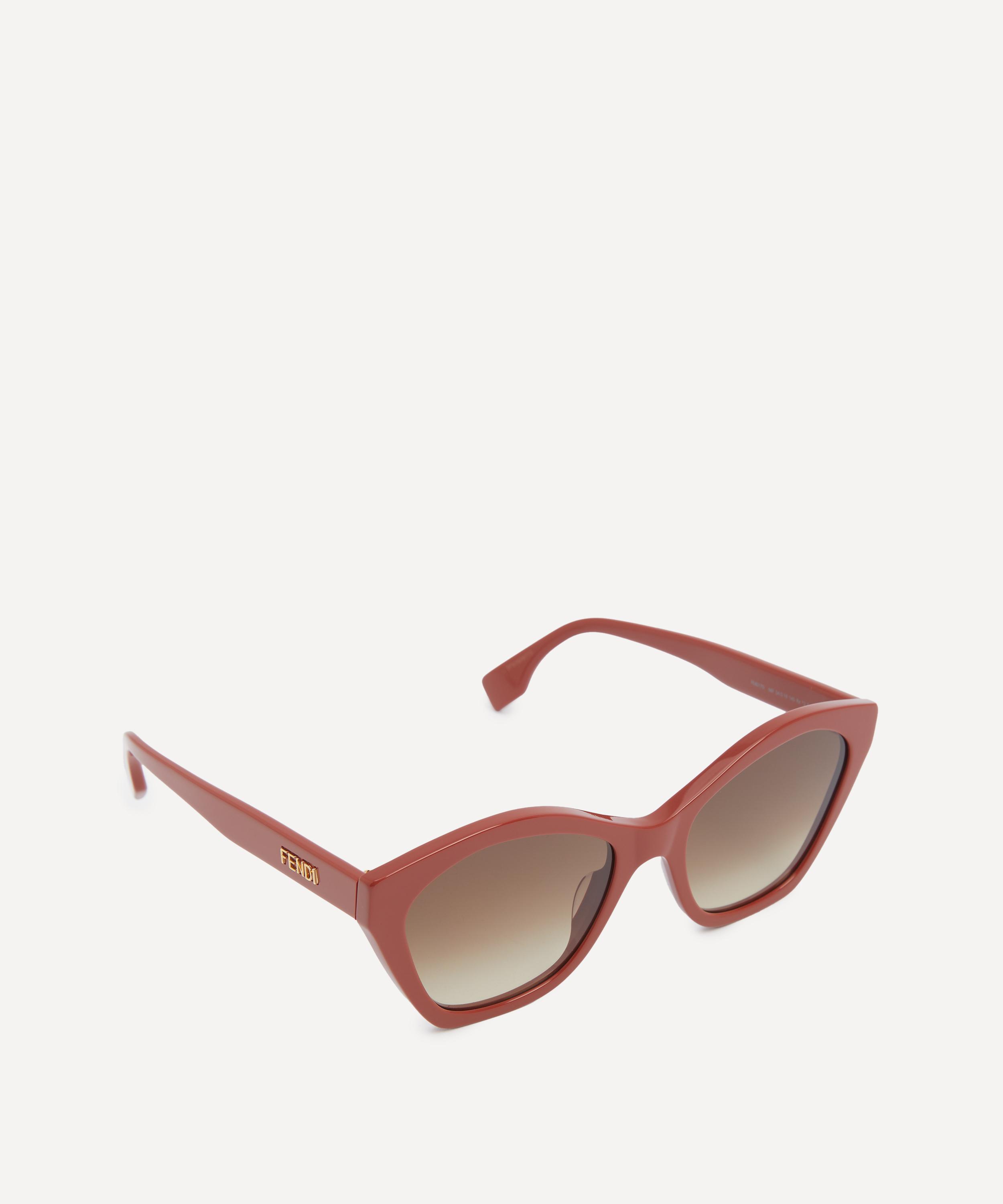Fendi - Geometric Cat-Eye Brown Acetate Sunglasses image number 1