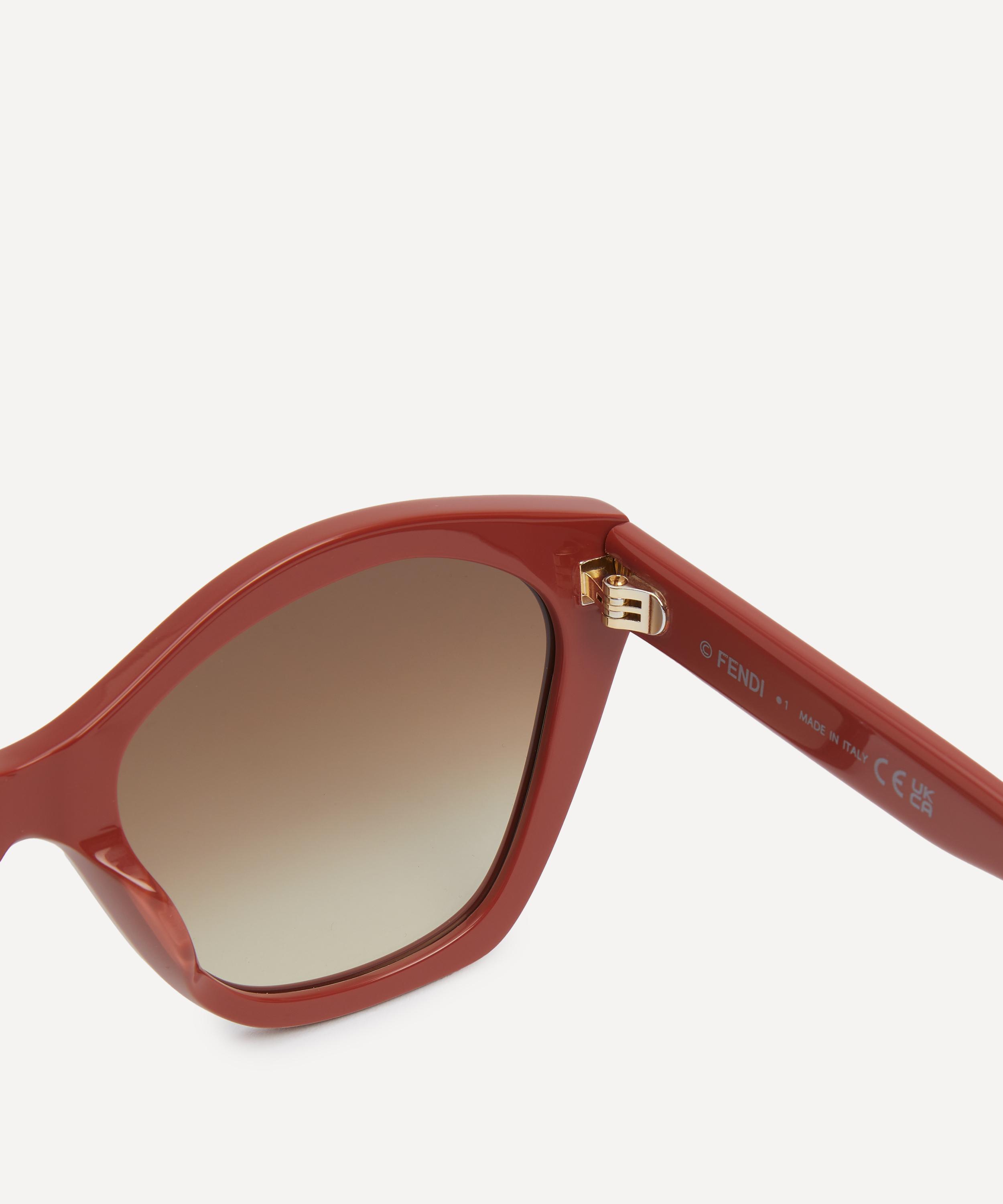 Fendi - Geometric Cat-Eye Brown Acetate Sunglasses image number 2