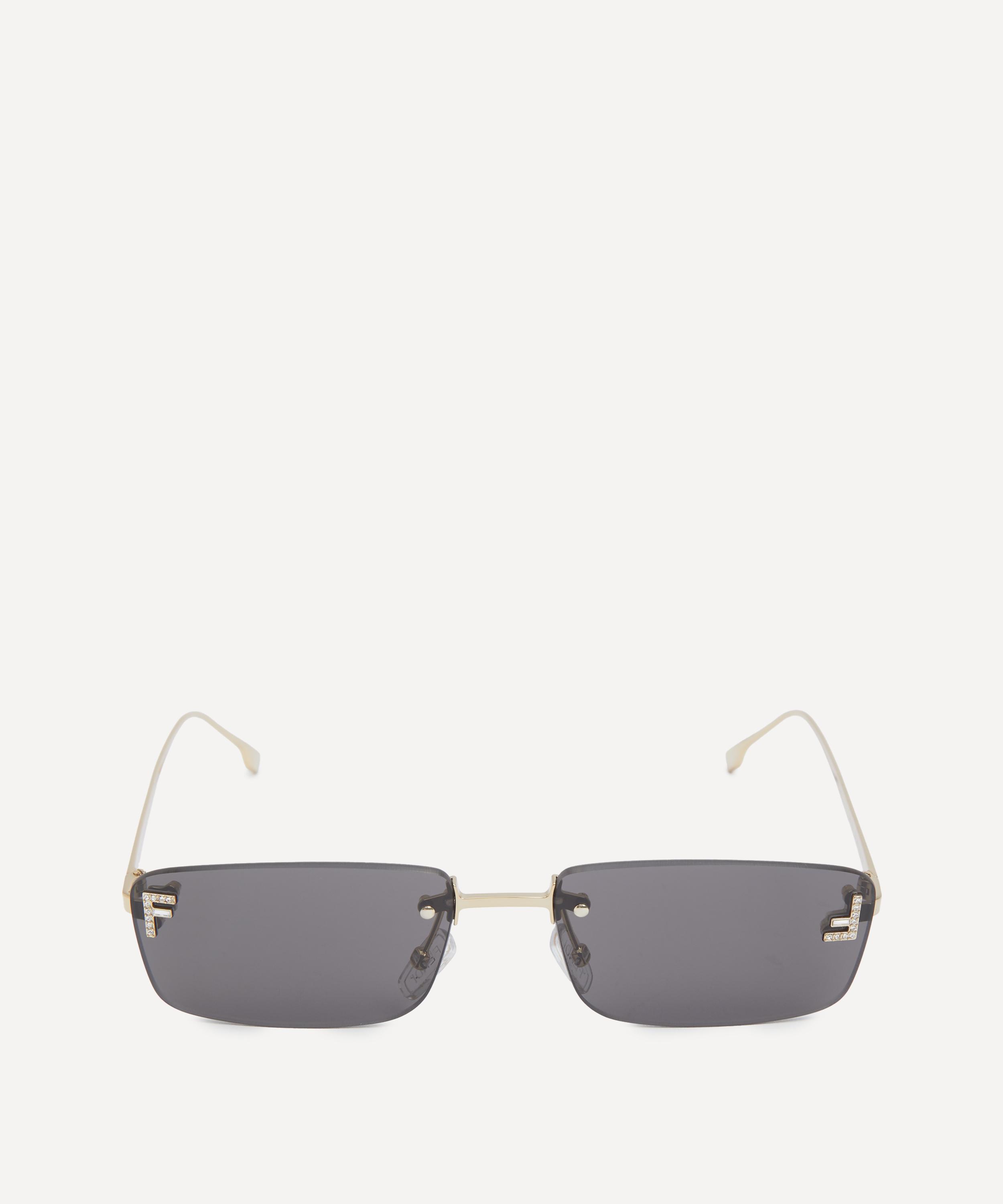 Fendi - Fendi First Crystal Logo Rectangular Sunglasses image number 0