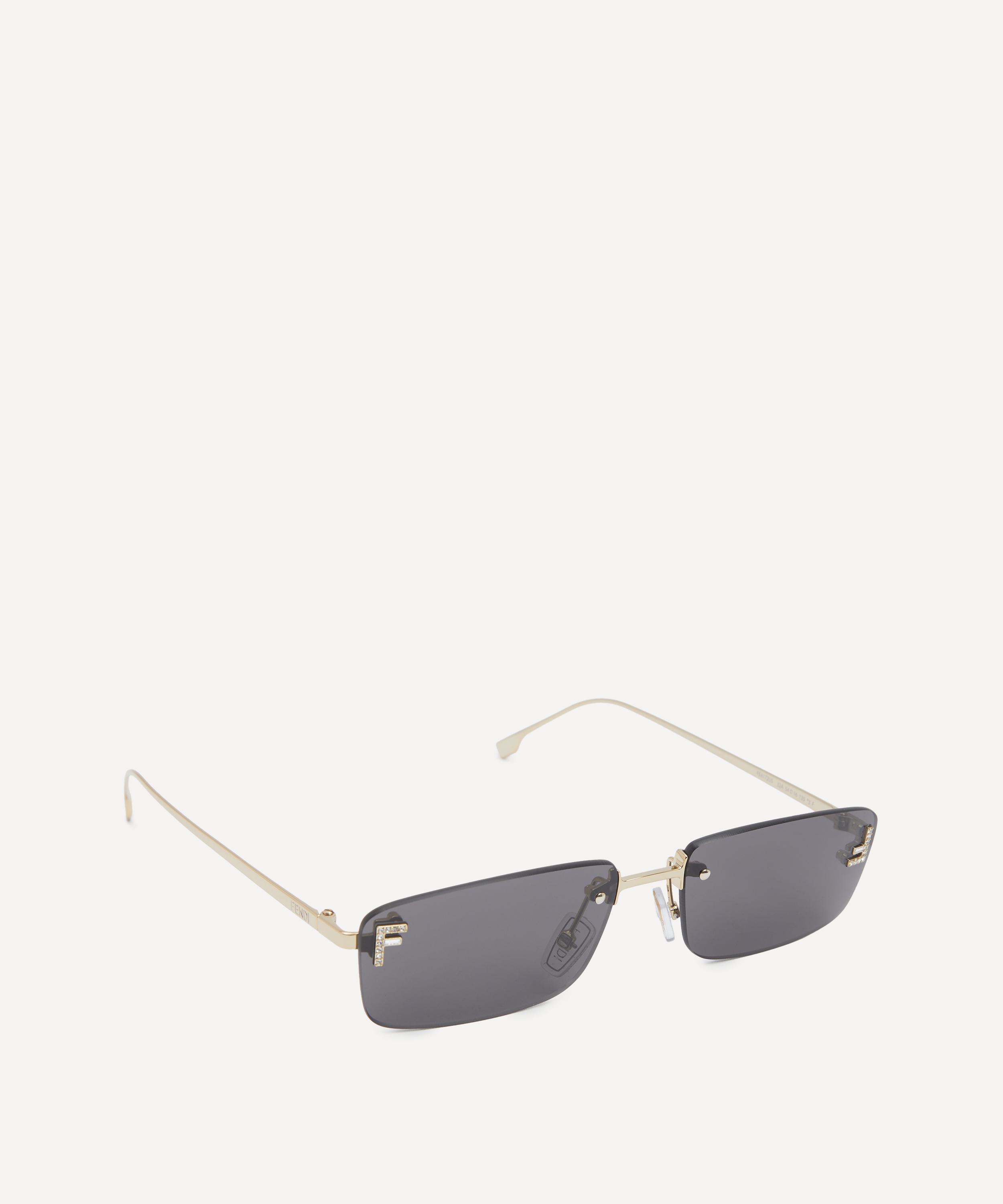 Fendi - Fendi First Crystal Logo Rectangular Sunglasses image number 1